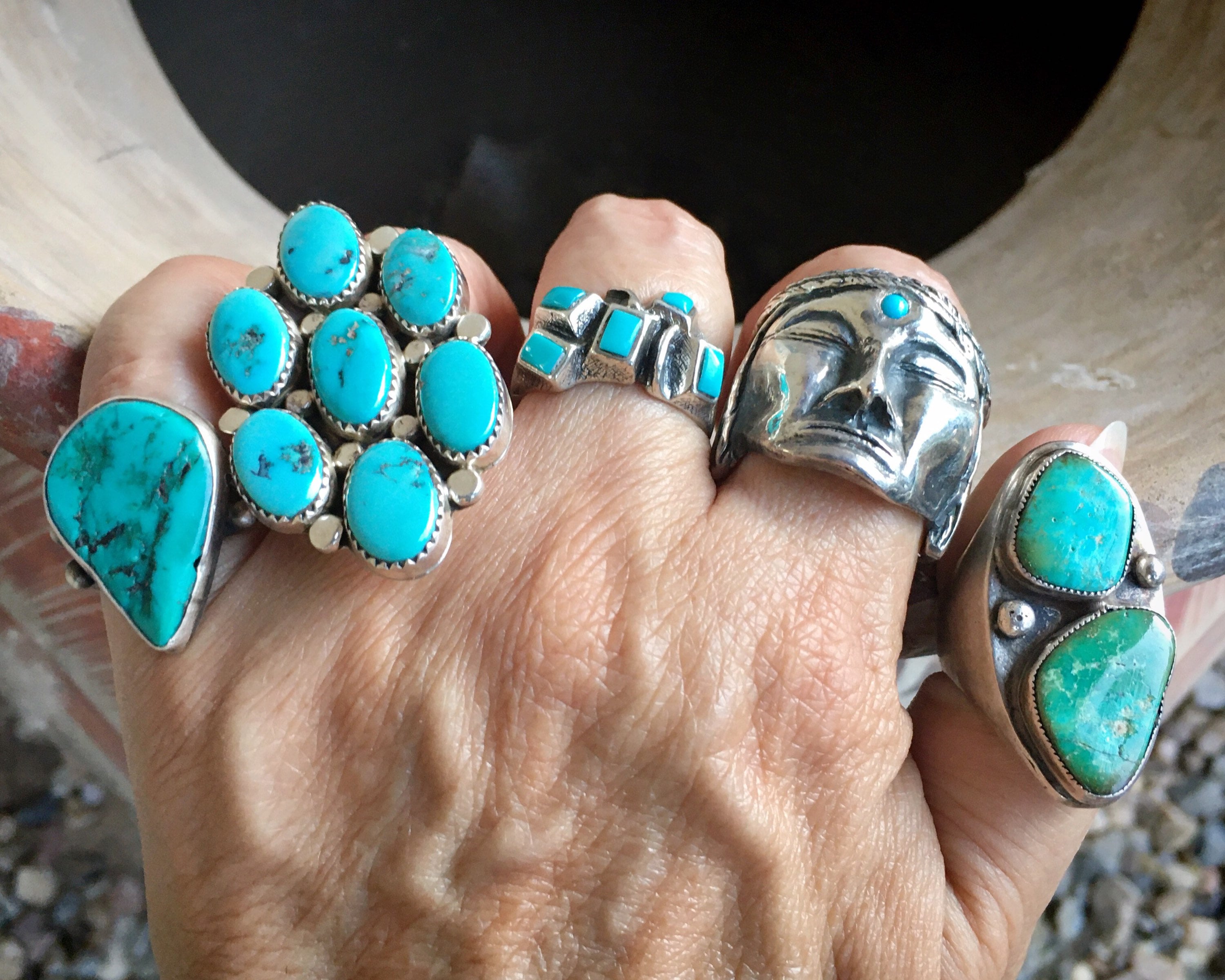 Heavy 1950s Turquoise Ring for Men Women Size 8, Vintage Southwestern ...