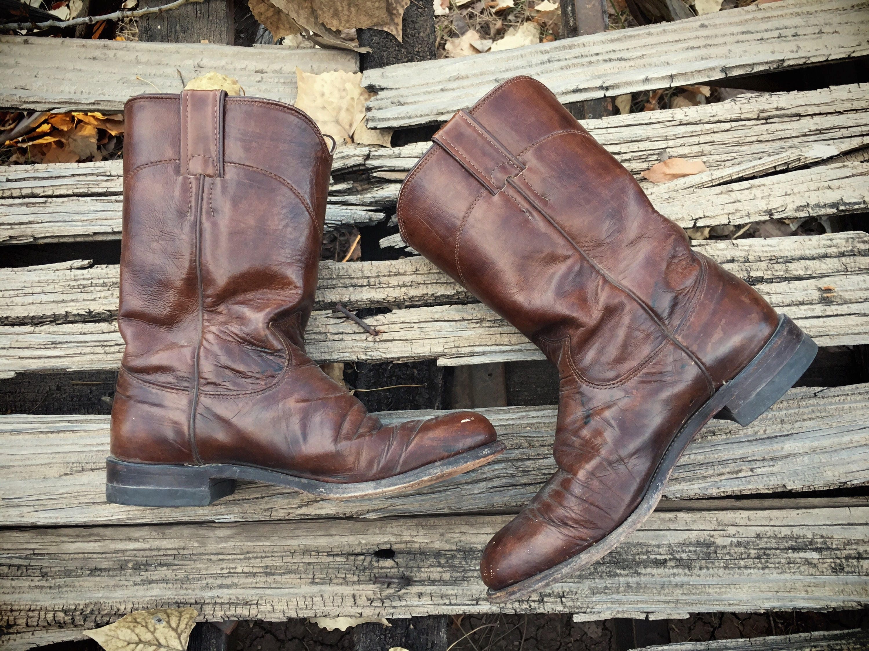 Vintage Cowboy Boots Women Size 7 Justin Roper Cowgirl Boots, Western Boots