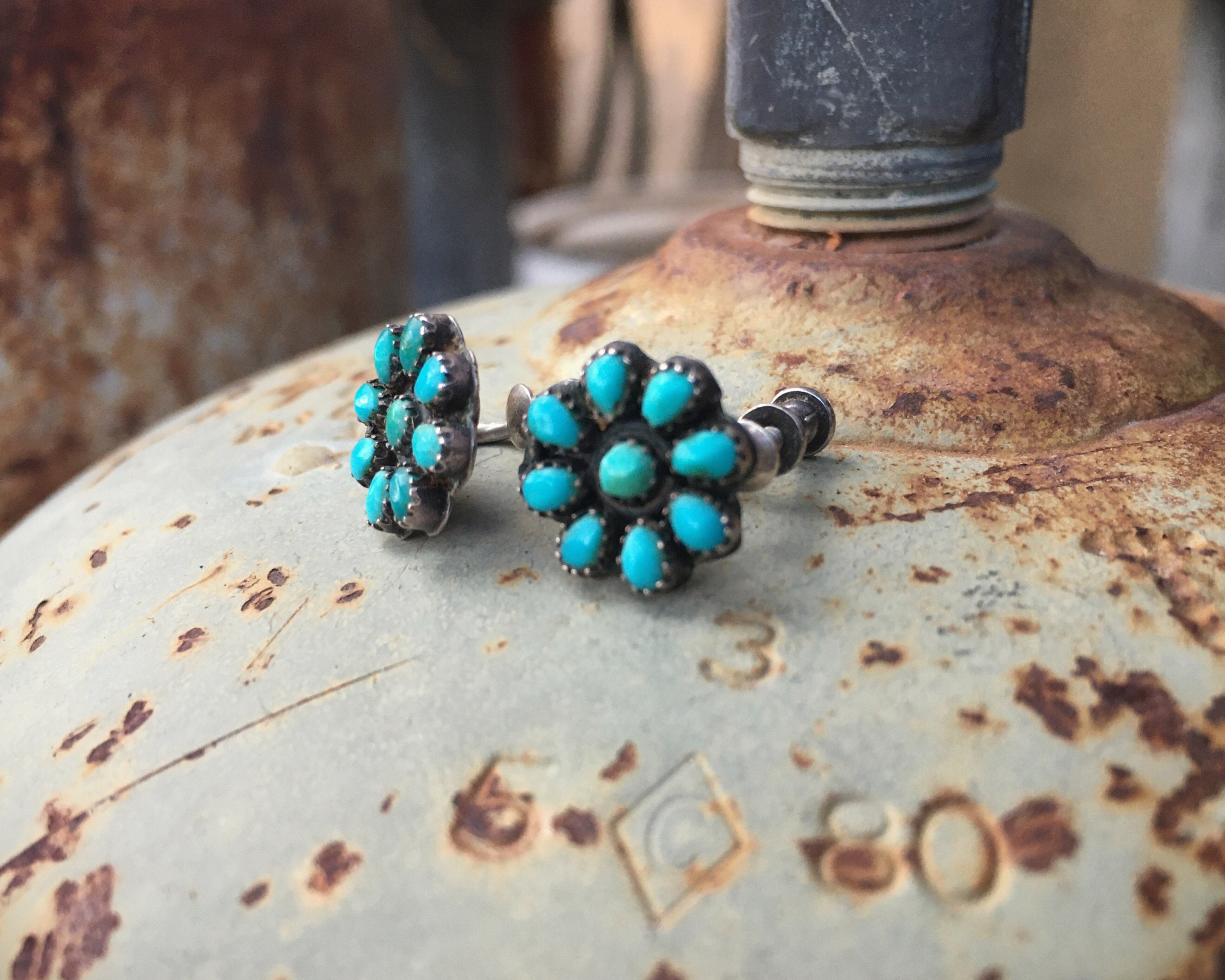 Small turquoise earrings - OMYOKI designer jewelry