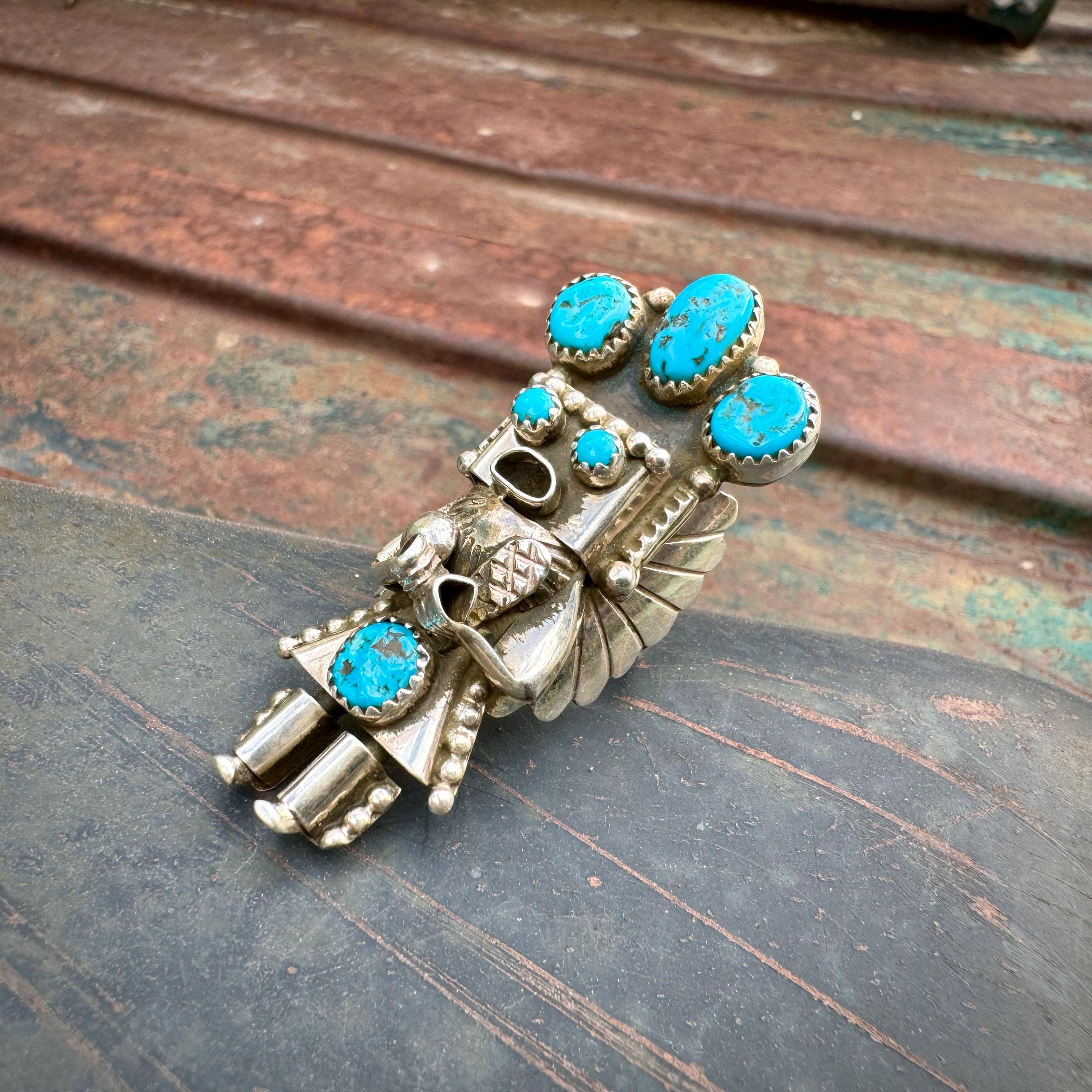 Navajo Doris Smallcanyon Sterling Silver Turquoise Kachina Navajo Doris Smallcanyon Sterling Silver Turquoise Kachina