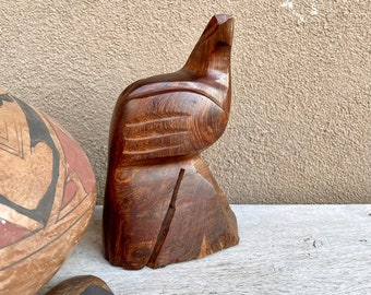 Vintage Carved Hardwood Eagle Statue, Leadership Patriotism Icon, Gift for Raptor Lover