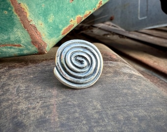 Sterling Silver Spiral Ring Size Approx Size 7 7o 7.5, Claireworks Style