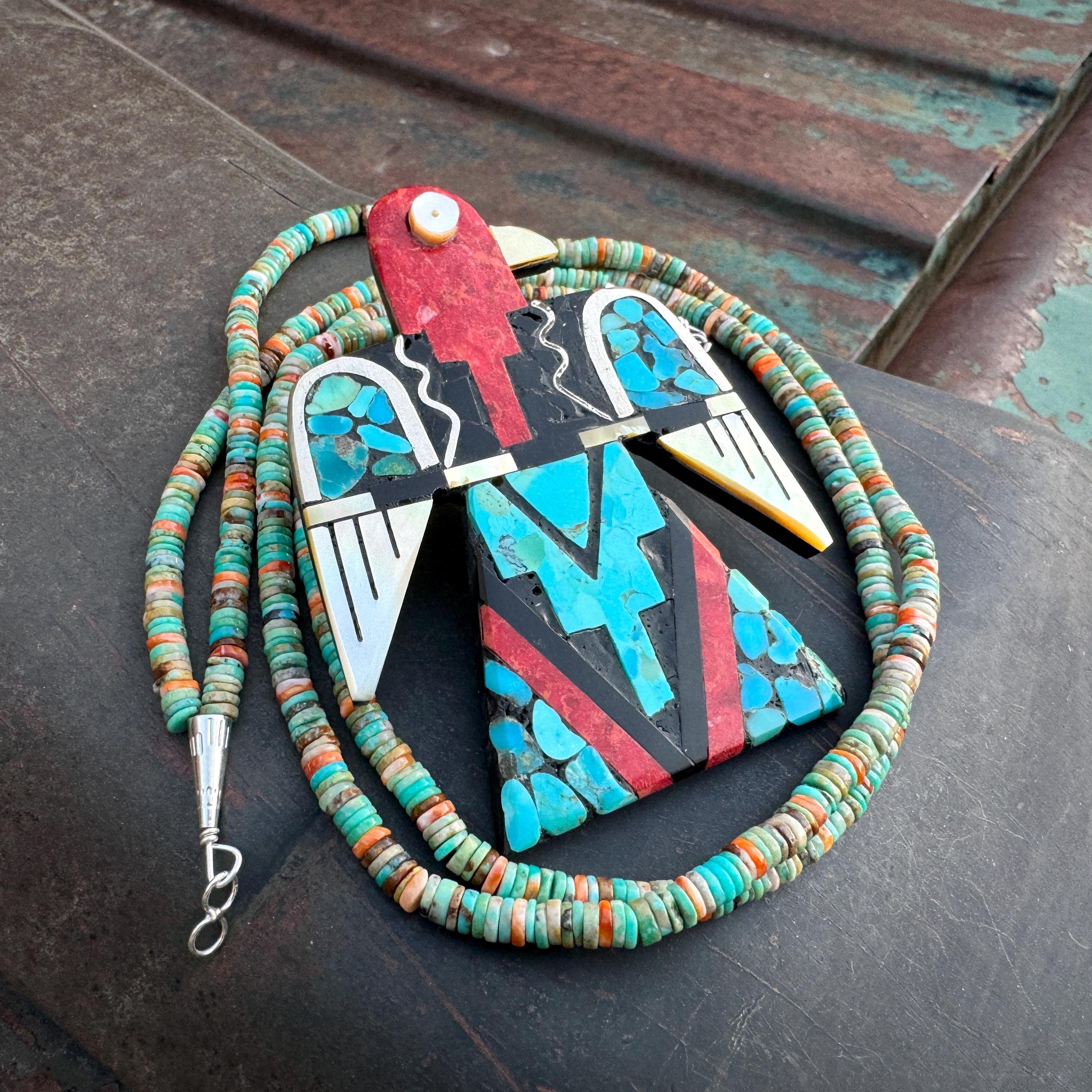 Native American Colorful Vintage Santo Domingo Turquoise Spiny Shell Heishi Necklace Native American Colorful Vintage Santo Domingo Turquoise Spiny Shell Heishi Necklace
