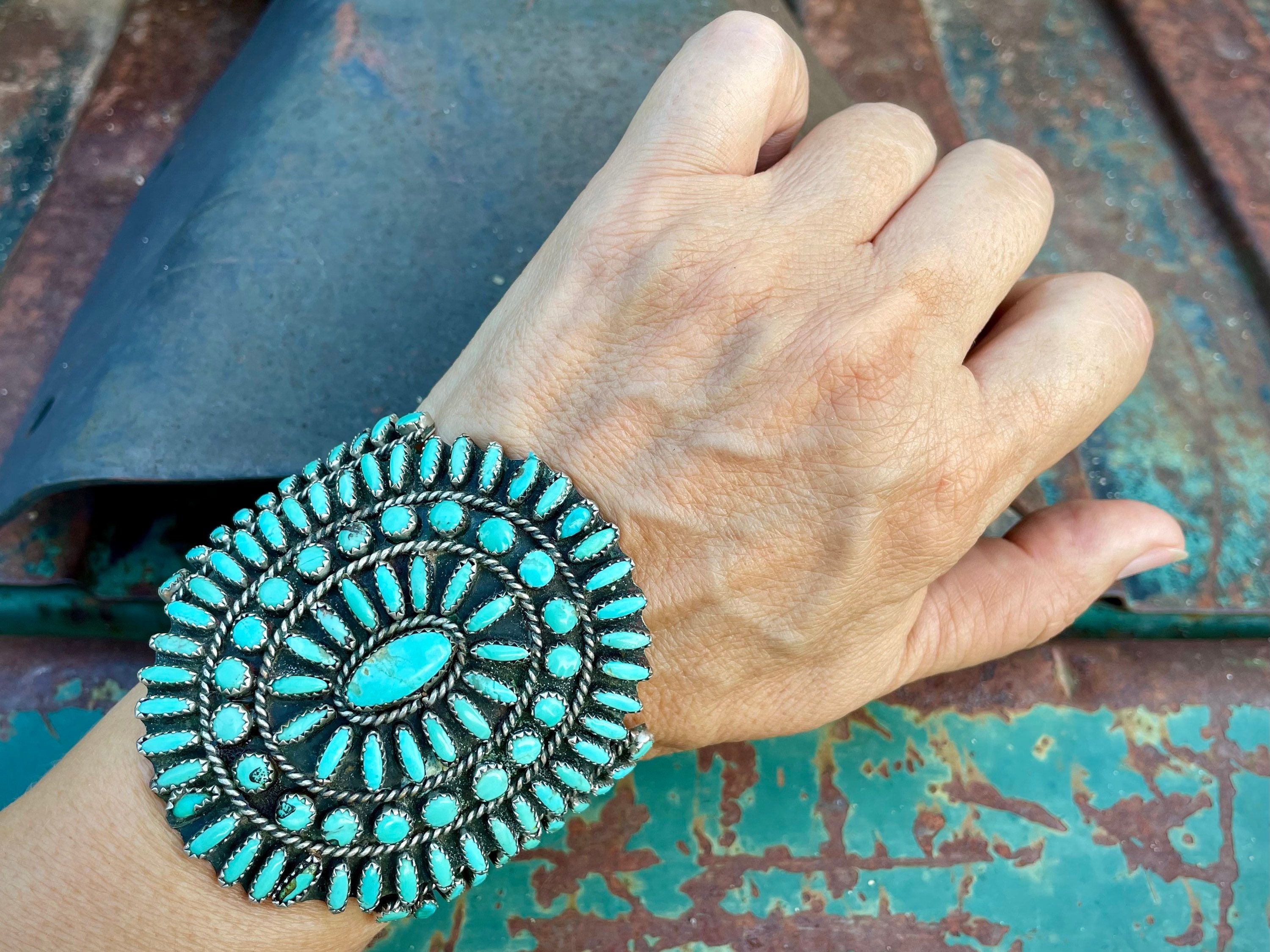 Nickel Silver Imitation Turquoise Cuff Bracelet