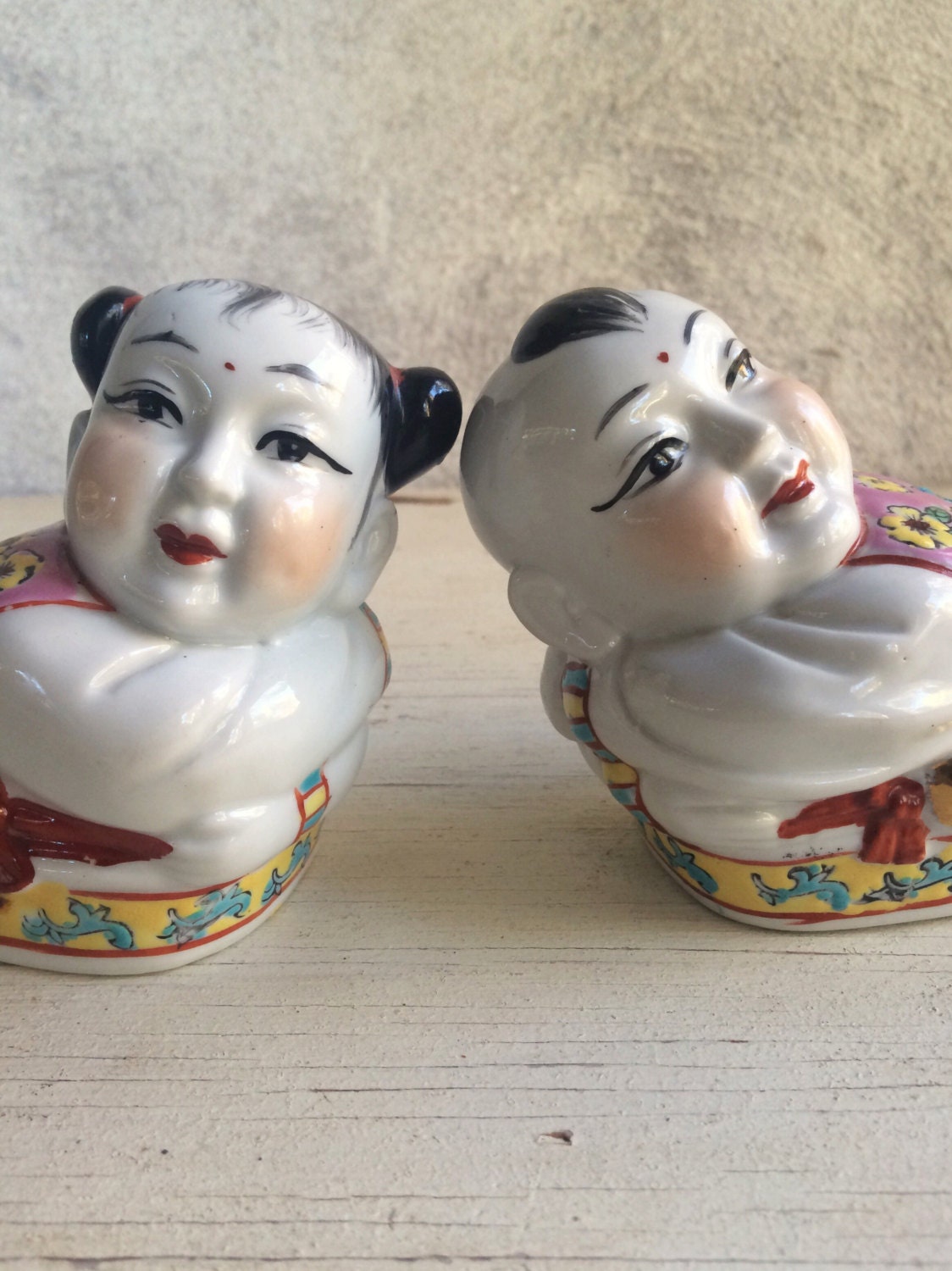 Chinese Wrist Rest statues, hand painted porcelain figurines, Asian