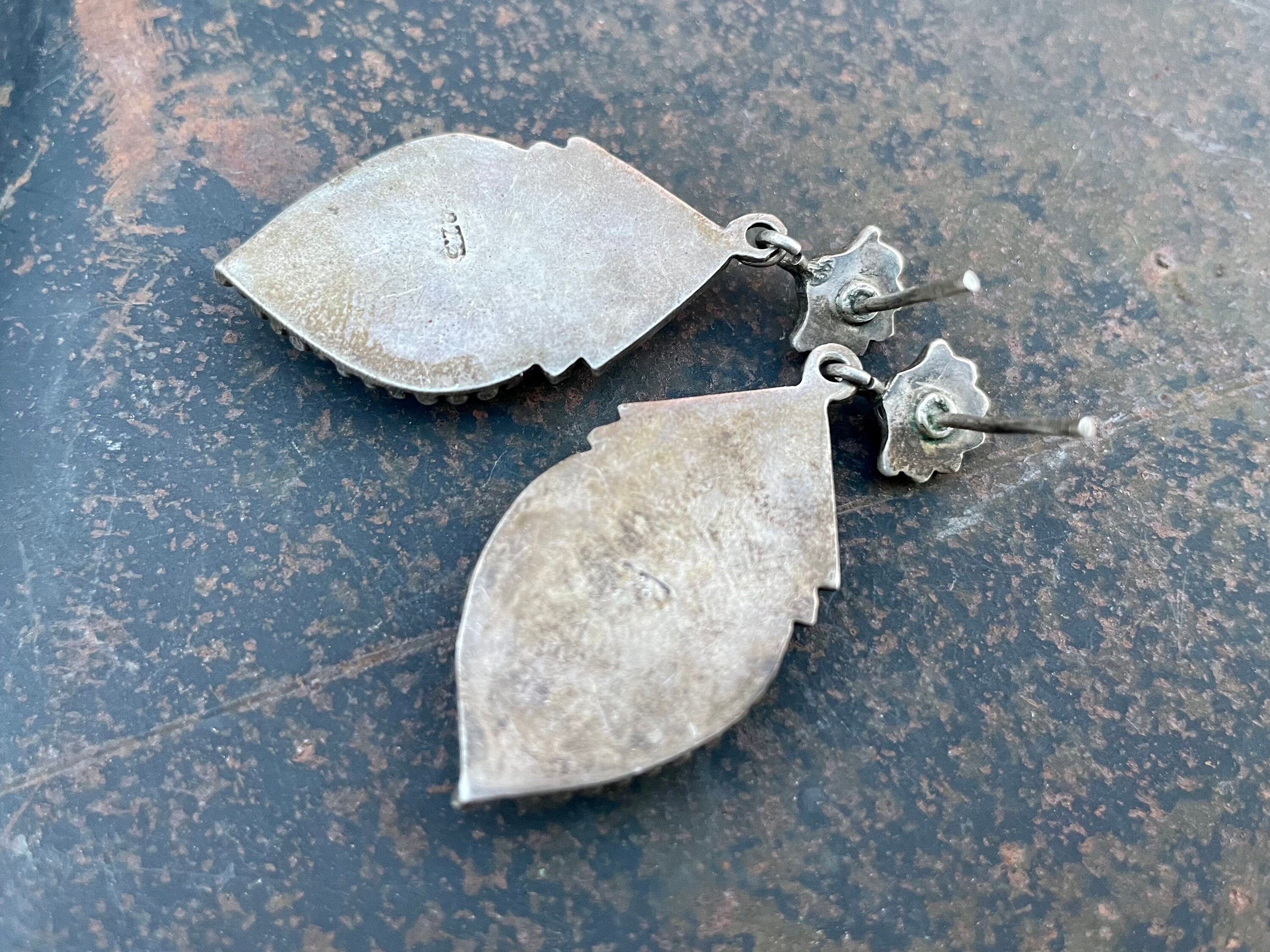 Bohemian Silver Fan Earrings with Lapis Lazuli Stone Accent jlt11601 main image 1