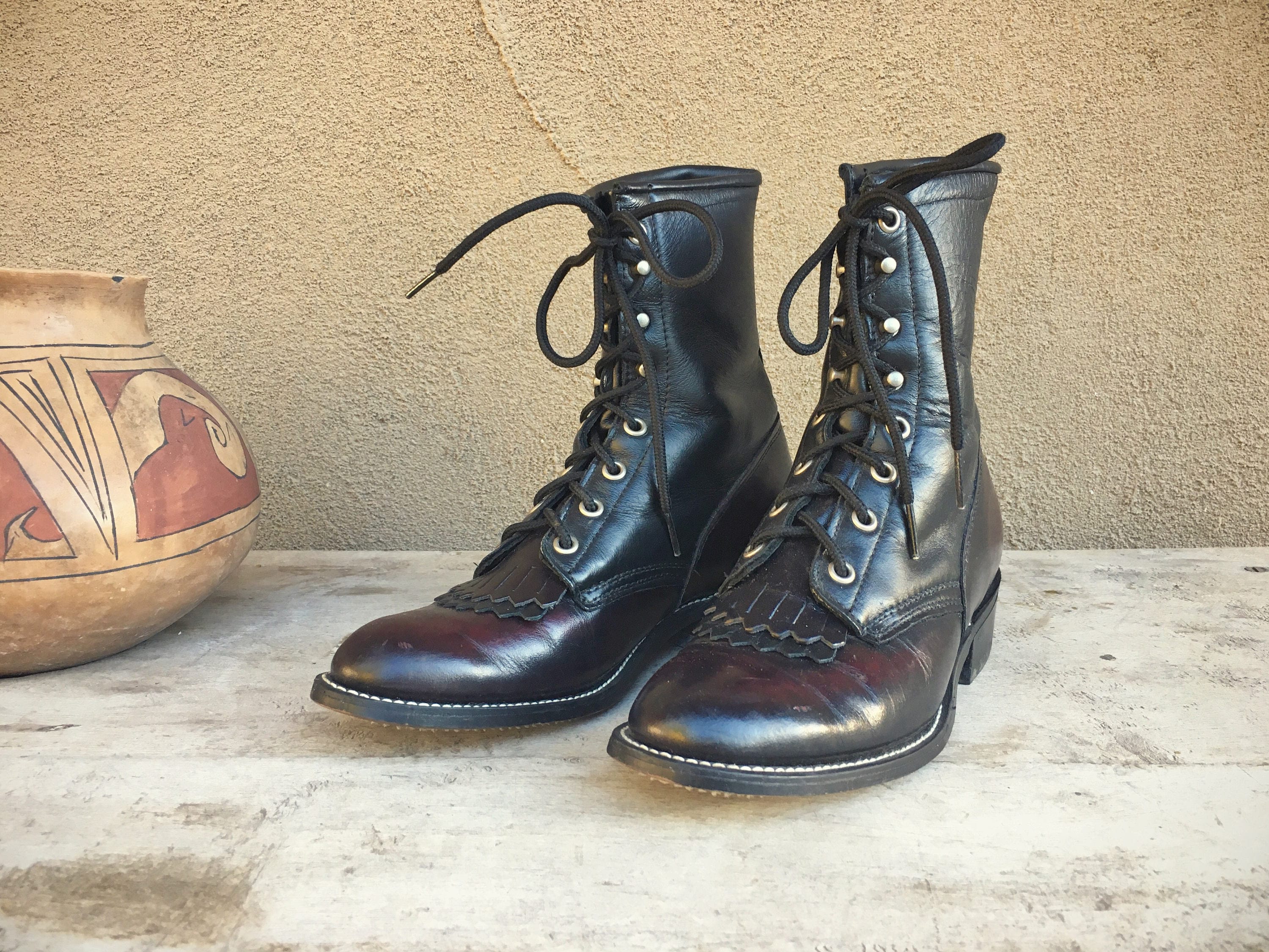 vintage laredo lace up boots