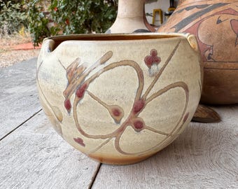 Art Studio Pottery Vase by Bernard Rooke, Earth Tone Colors, Vintage 1970s Ceramics