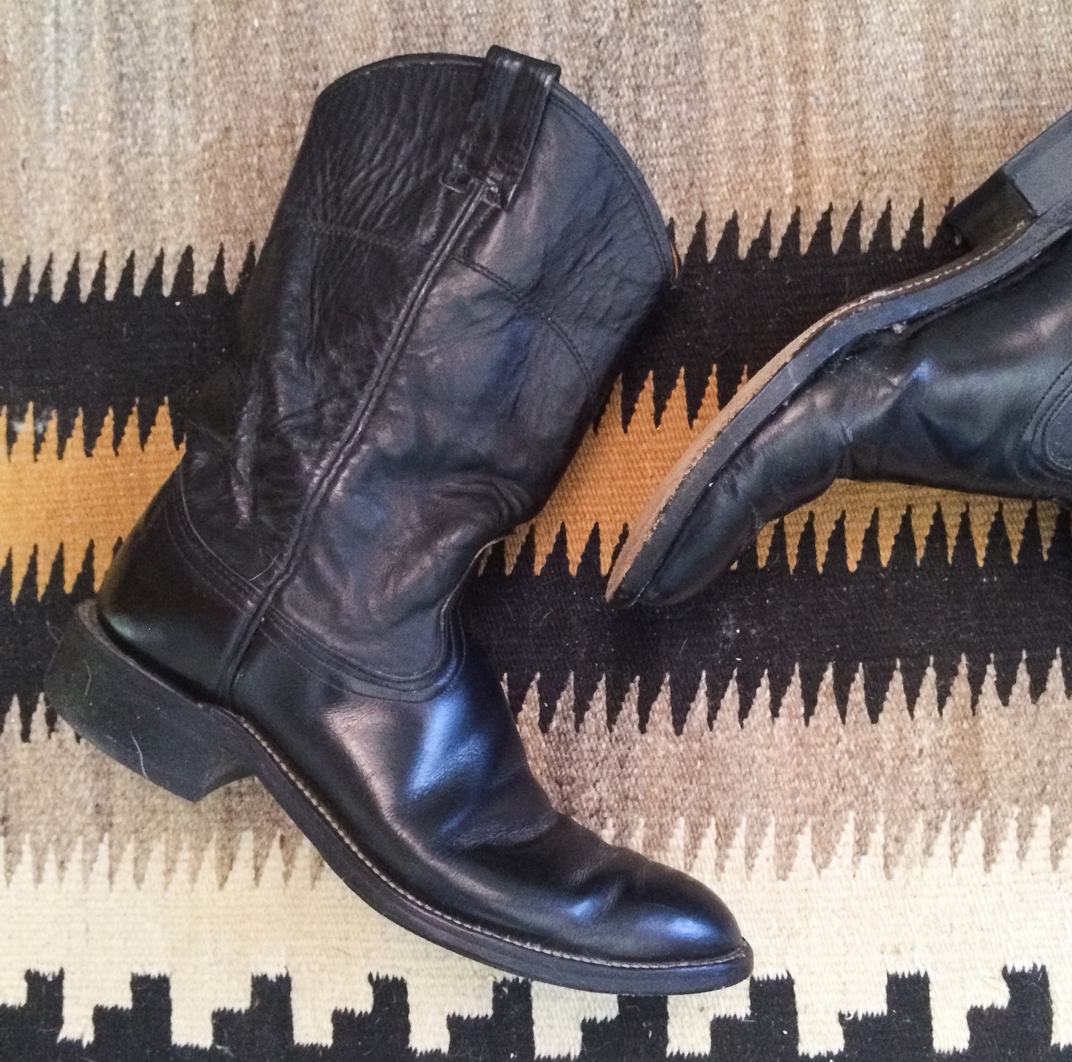 Vintage Nocona Cowboy Boots Men's Size 7 B (Women's Size 8.5) Black ...