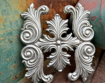 Vintage Pewter Trivet Ornate Old World Design, Countertop Hot Plate