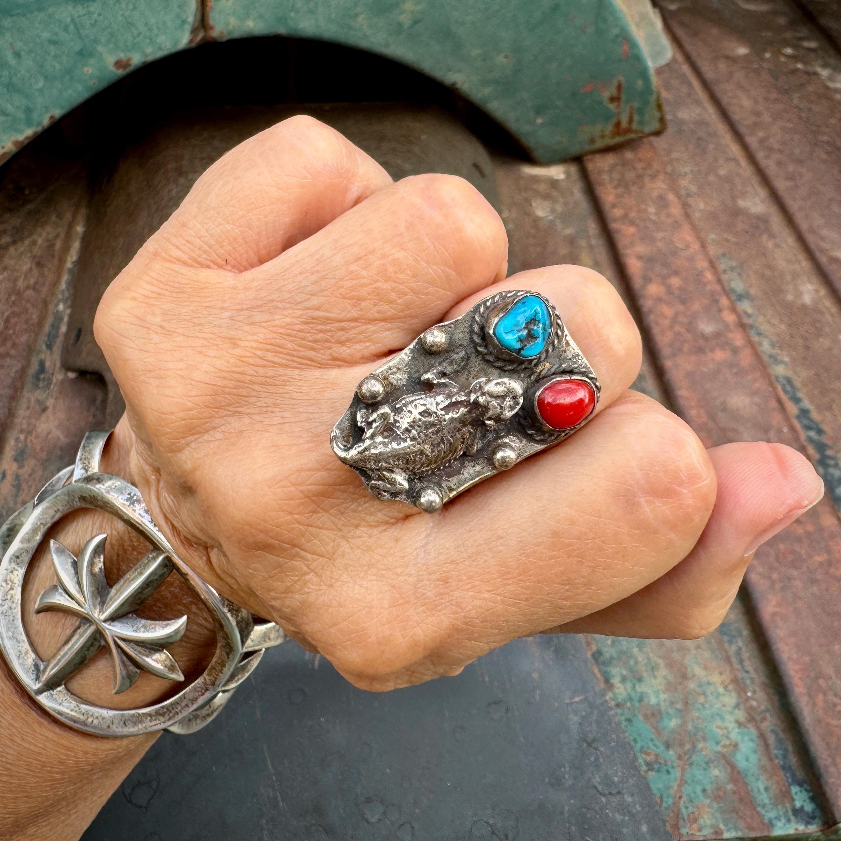 Whimsical Navajo Sterling Silver Toad Earrings Native American Whimsical Navajo Sterling Silver Toad Earrings Native American