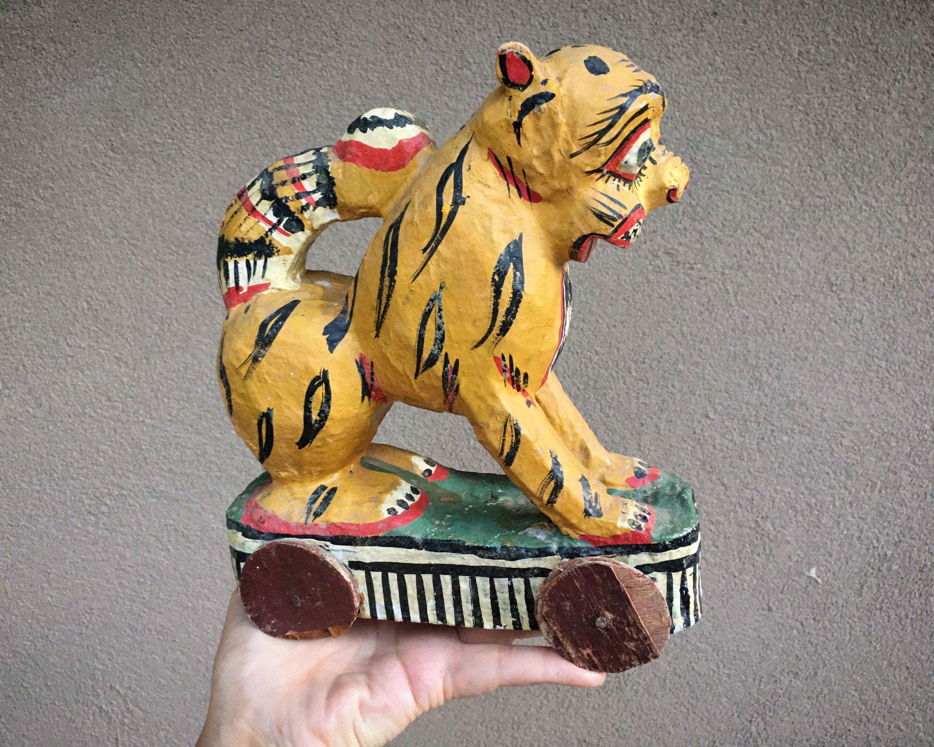 Old Painted Leopard Figurine From Orissa Old Painted Leopard Figurine From Orissa