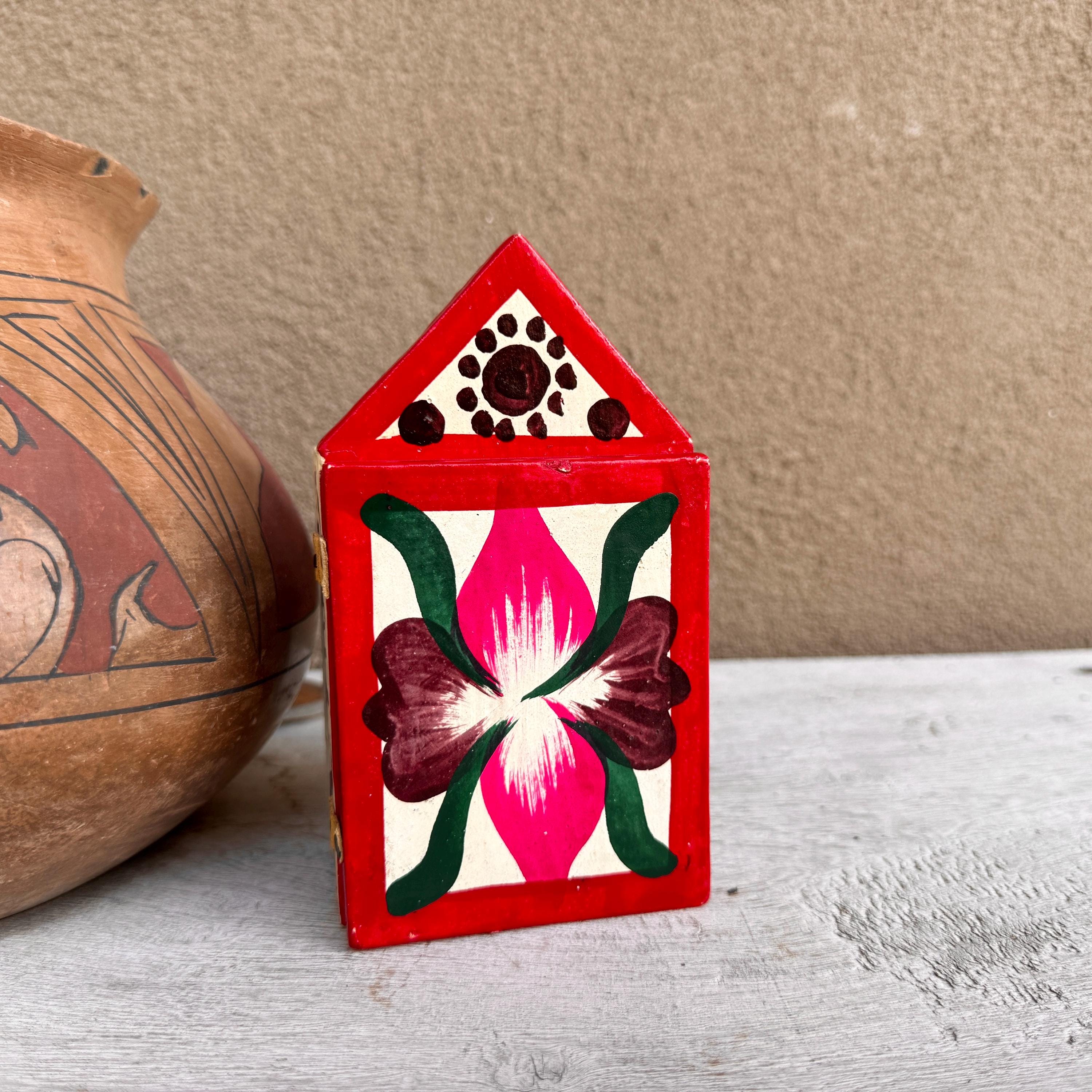 Small Vintage Peruvian Folk Art Retablo Ceramic Nativity Scene in Wood ...