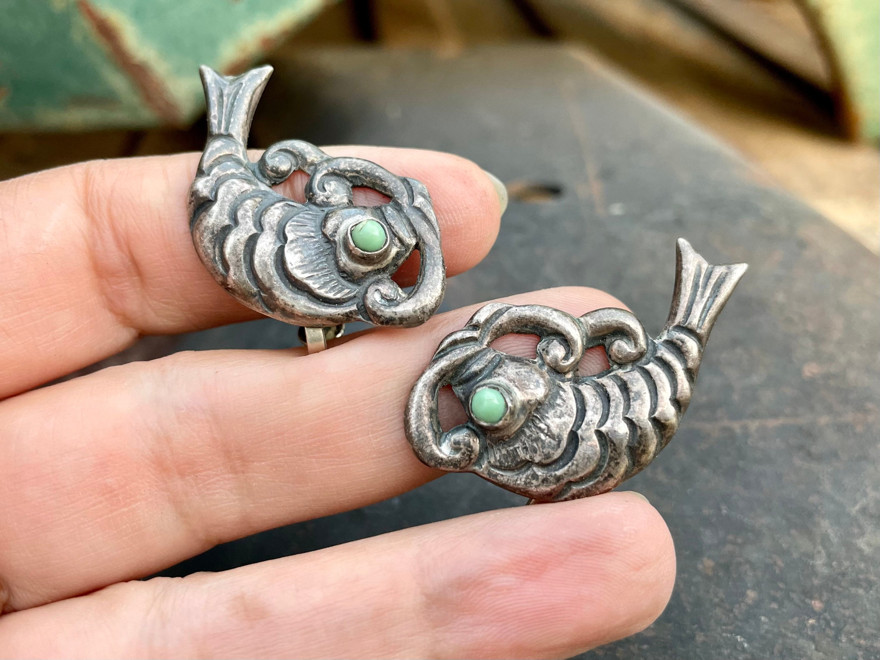 Stripy Fish Earrings - UnderArt Gallery