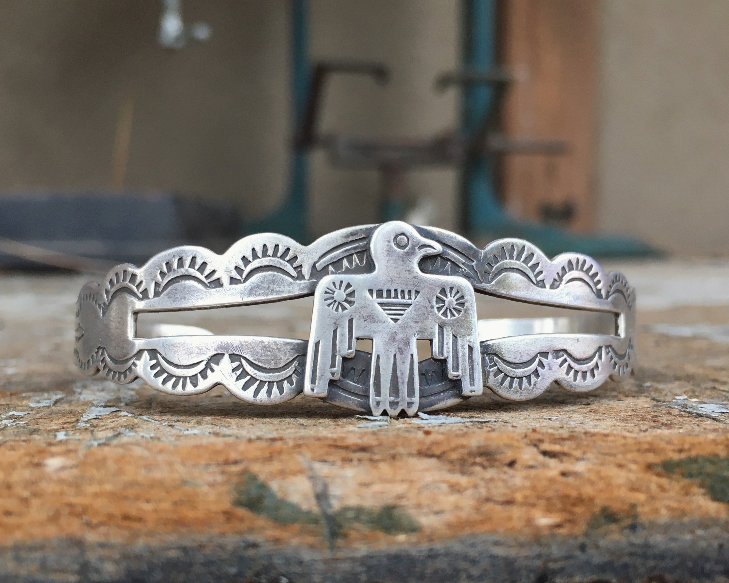 Lightning Storm!! Vintage Native American Navajo Sterling Silver Bracelet Lightning Storm!! Vintage Native American Navajo Sterling Silver Bracelet