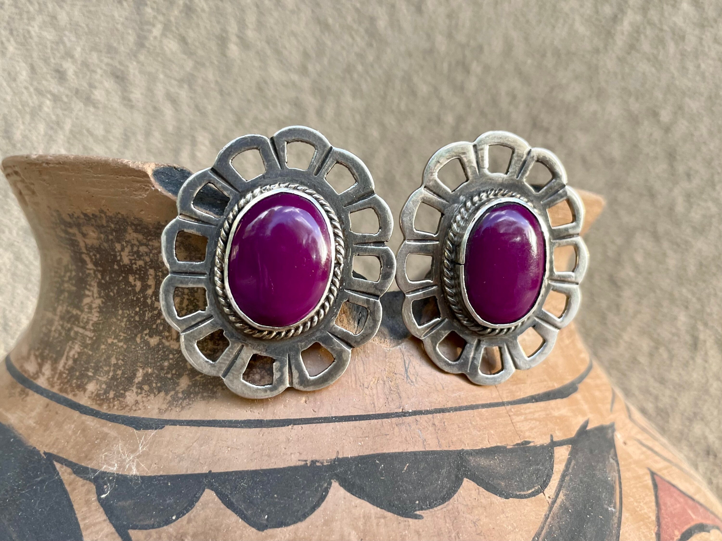 Purple agate earrings deals