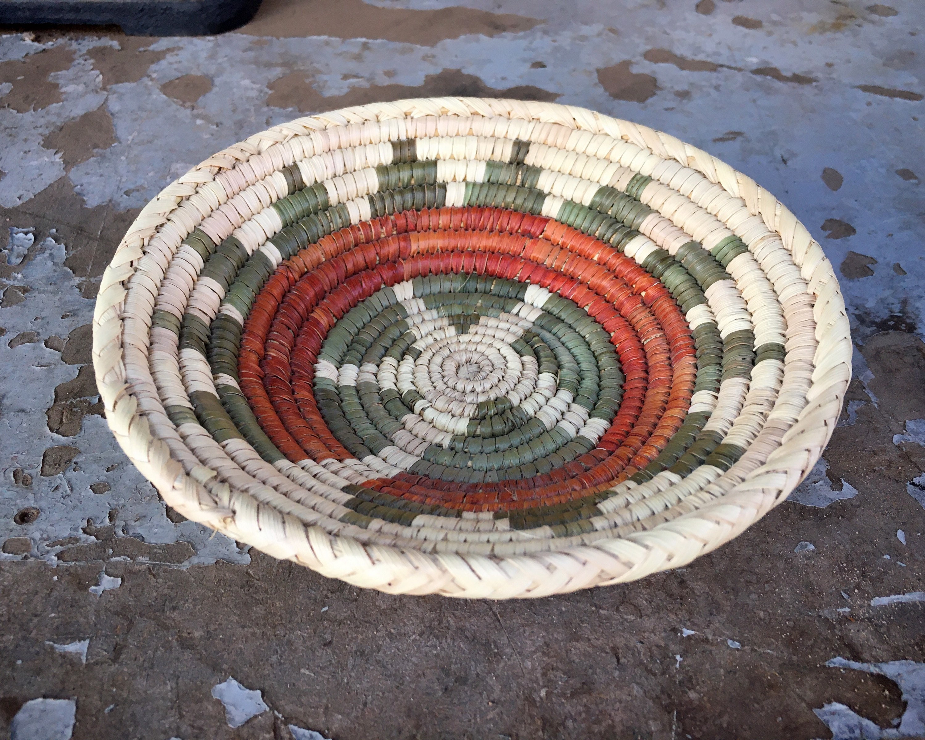 Hand Coiled Basket & Stand 12.25 (b6) - Mission Del Rey Southwest