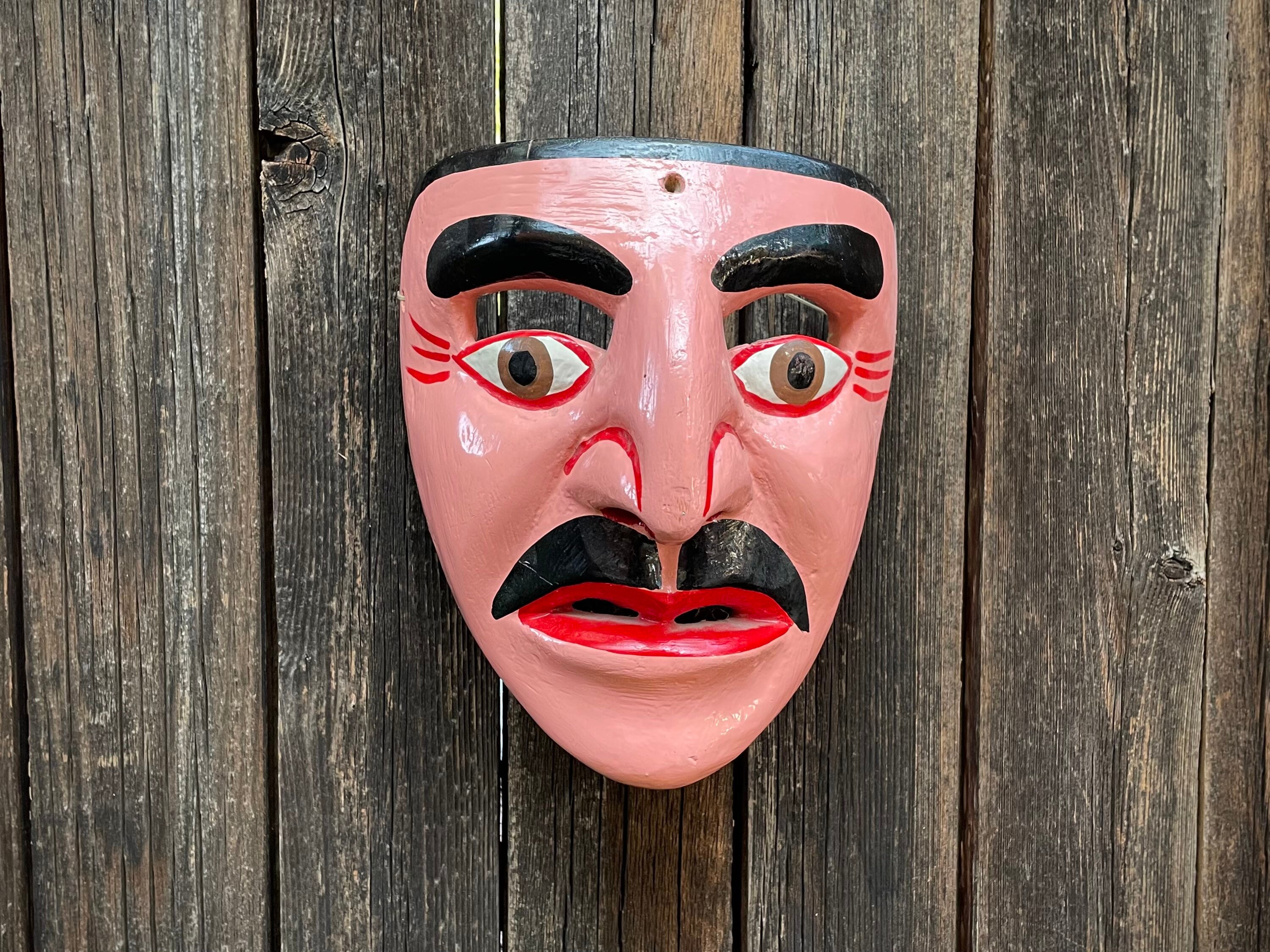 Carved Wooden Mask Wall Hanging Mexican Folk Art, Southwestern Bohemian  Home Decor Eclectic