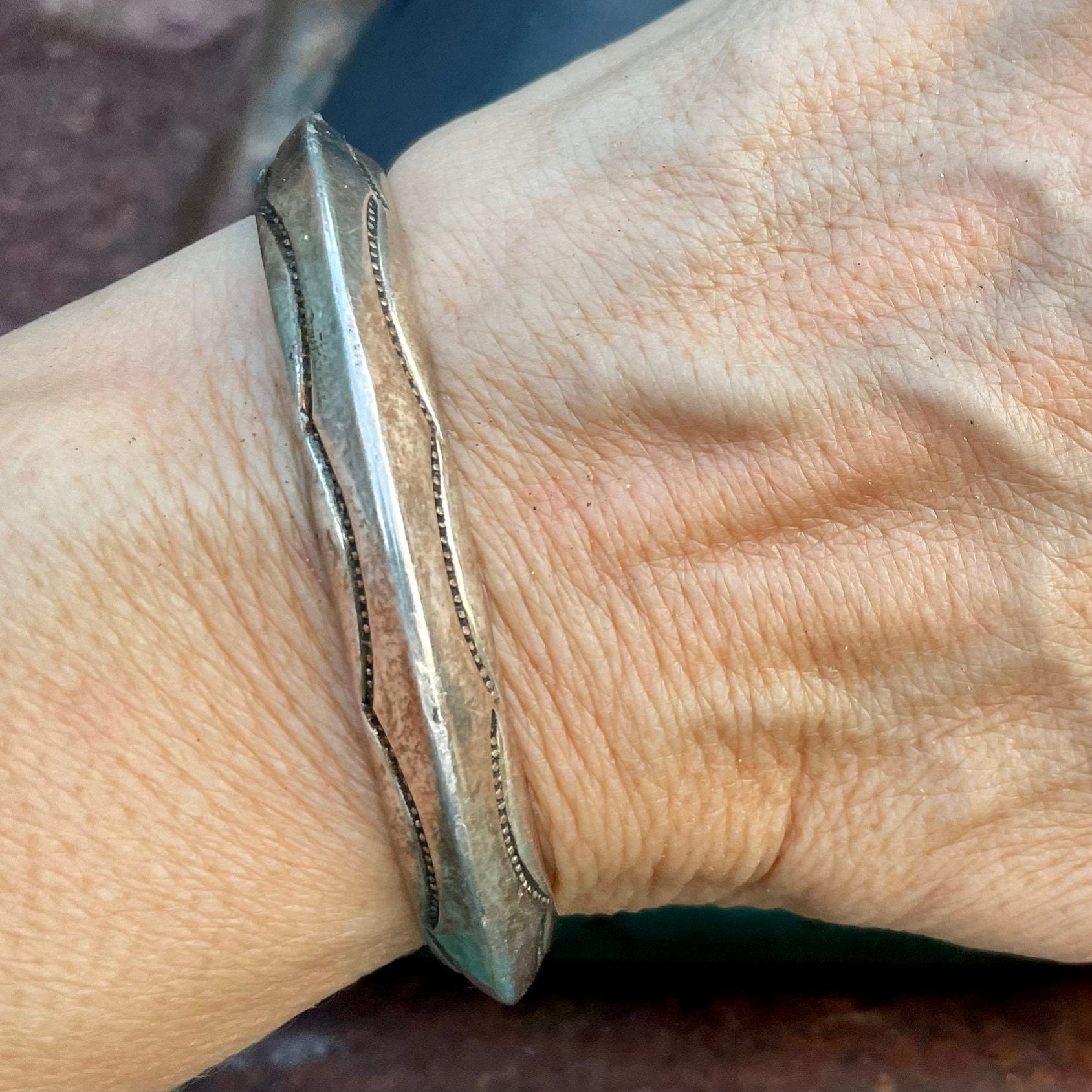 Very Early Ingot Silver Native American Navajo Snake Bracelet Very Early Ingot Silver Native American Navajo Snake Bracelet