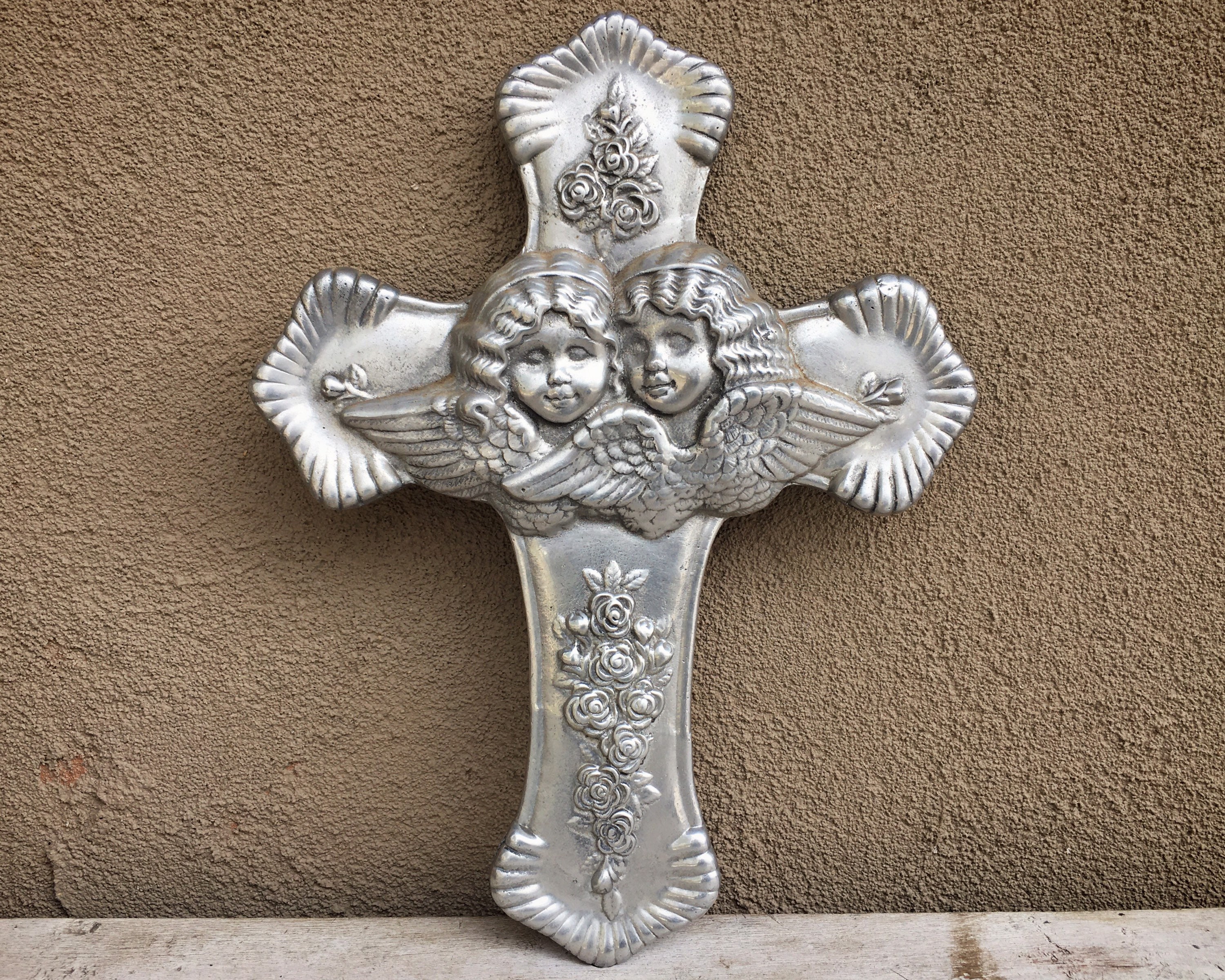 Antiqued Wall Cross, Catholic Home Decor