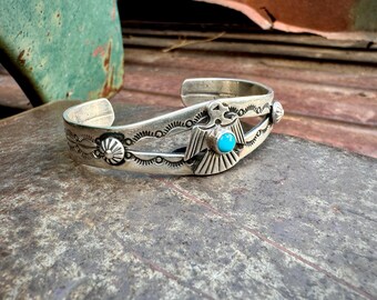Navajo Andy Cadman Sterling Silver Turquoise Thunderbird Navajo Andy Cadman Sterling Silver Turquoise Thunderbird