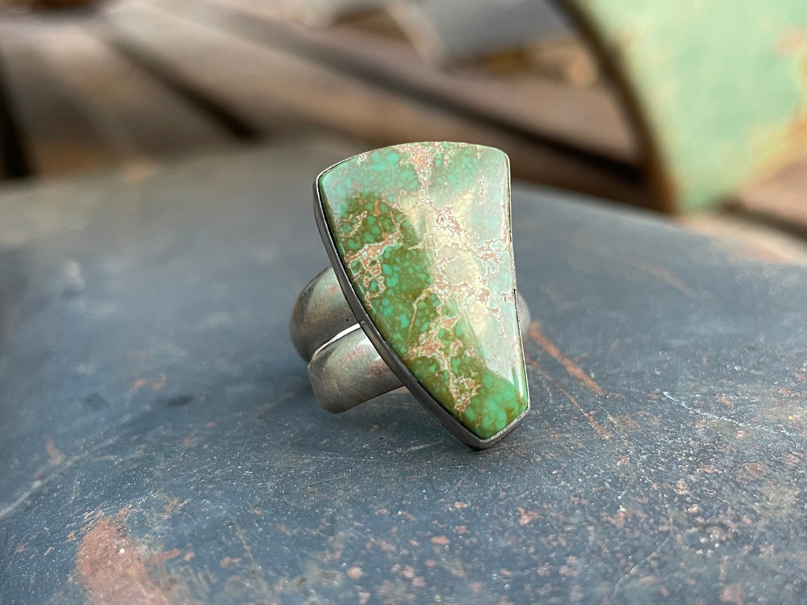 So Heavy!! Vintage Men's Navajo Turquoise Sterling Silver Native American Ring So Heavy!! Vintage Men's Navajo Turquoise Sterling Silver Native American Ring