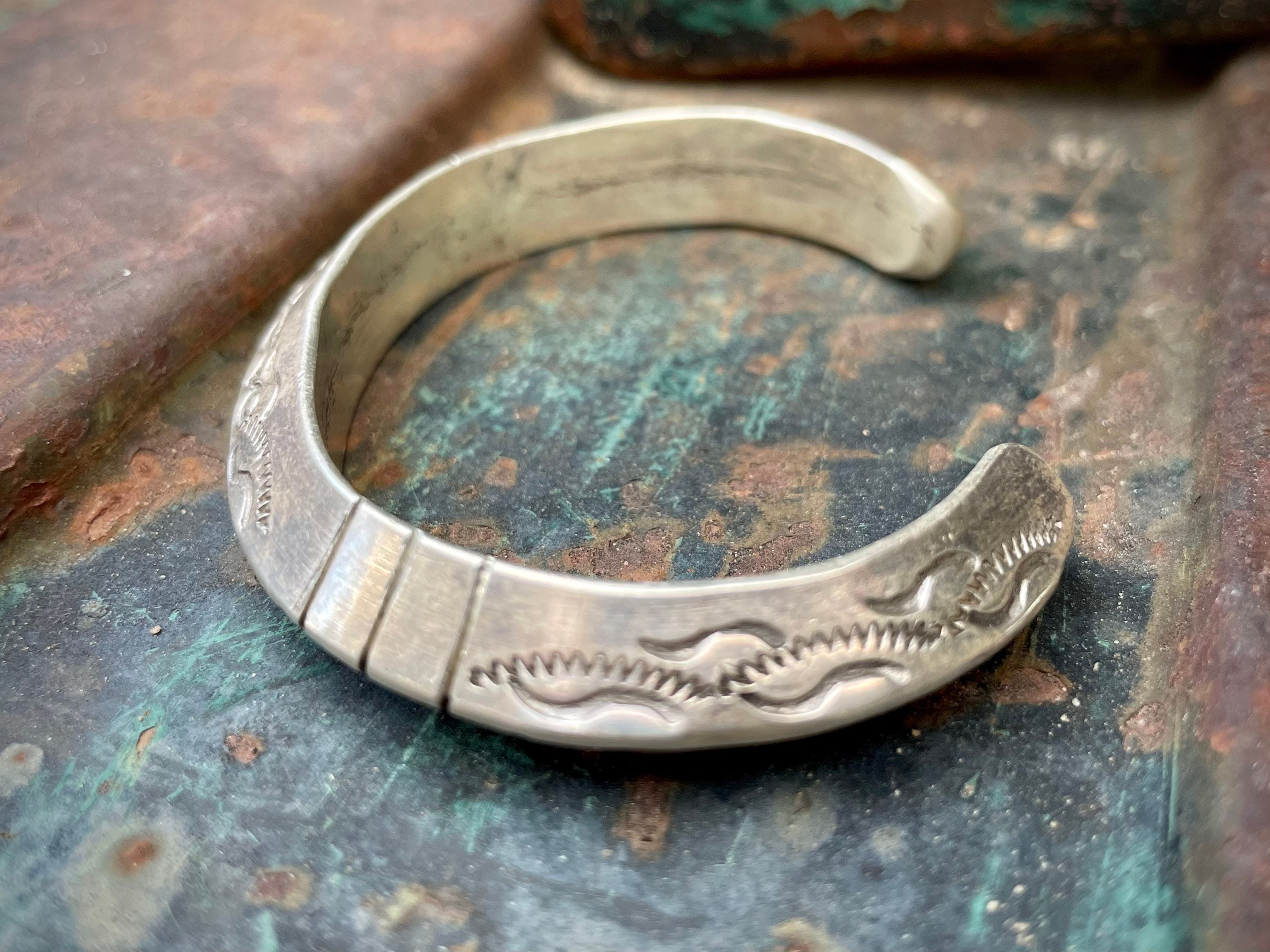 Very Early Ingot Silver Native American Navajo Snake Bracelet Very Early Ingot Silver Native American Navajo Snake Bracelet