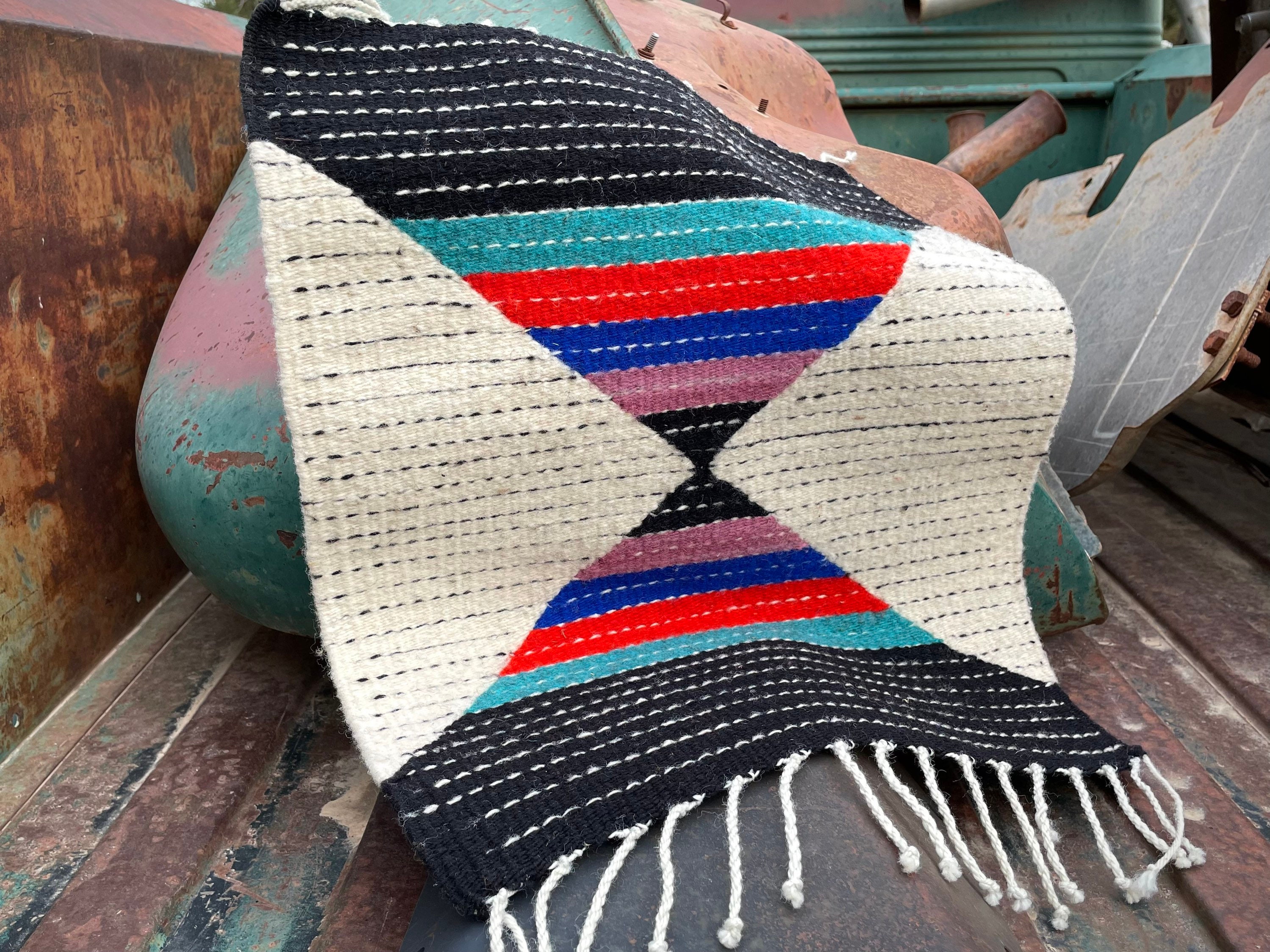 Handwoven Zapotec Mexican Wool Placemat, 14 x 17.5, Small Table Mat