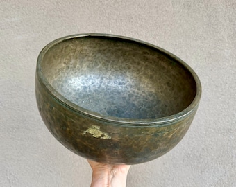 Very Old 11" Singing Bowl Heavy 5.9 Pounds, Buddha Zen Altar Decor, Mindfulness Meditation Gift for Buddhist Gratitude Practice