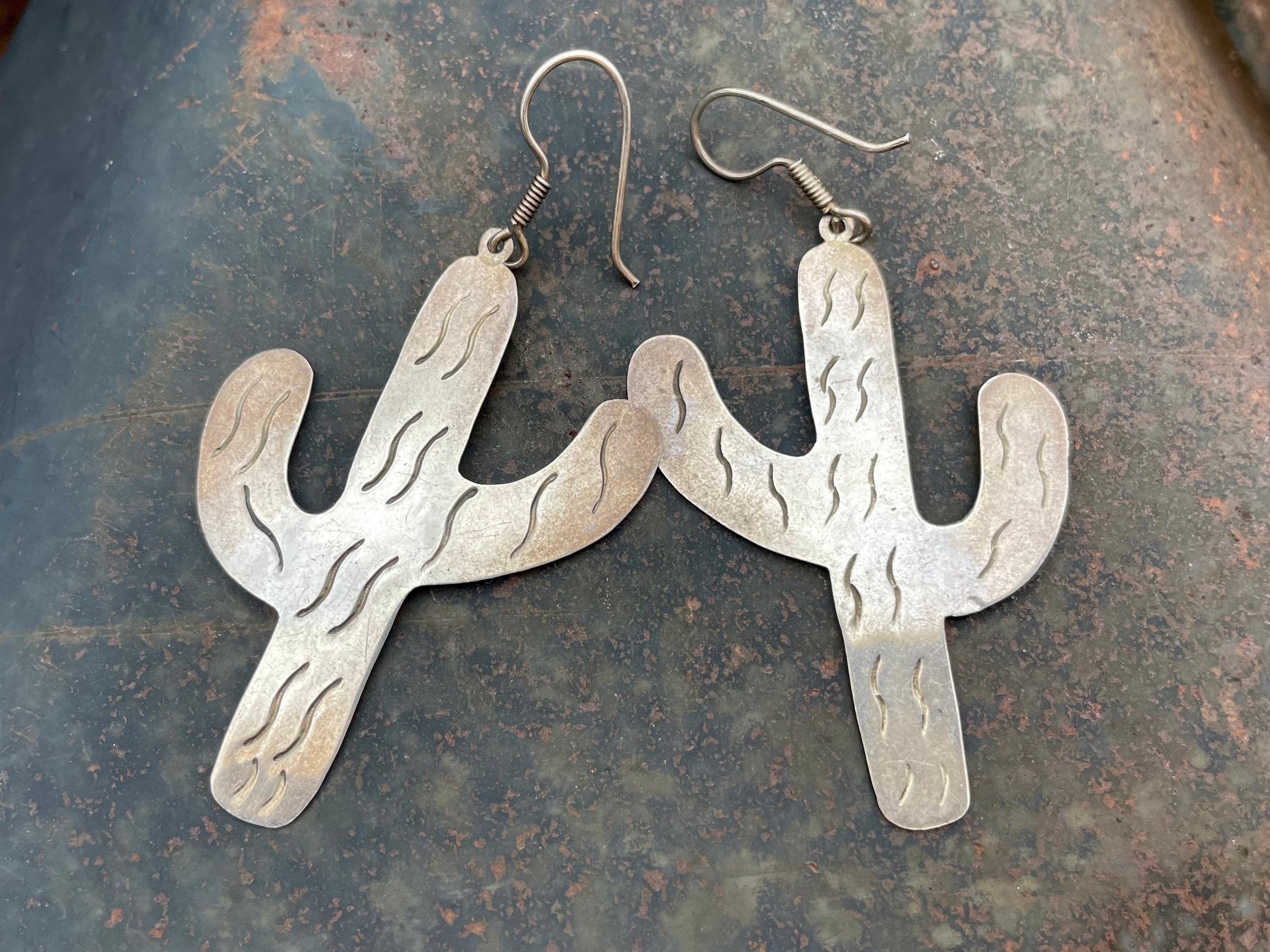 Sterling silver deals cactus earrings