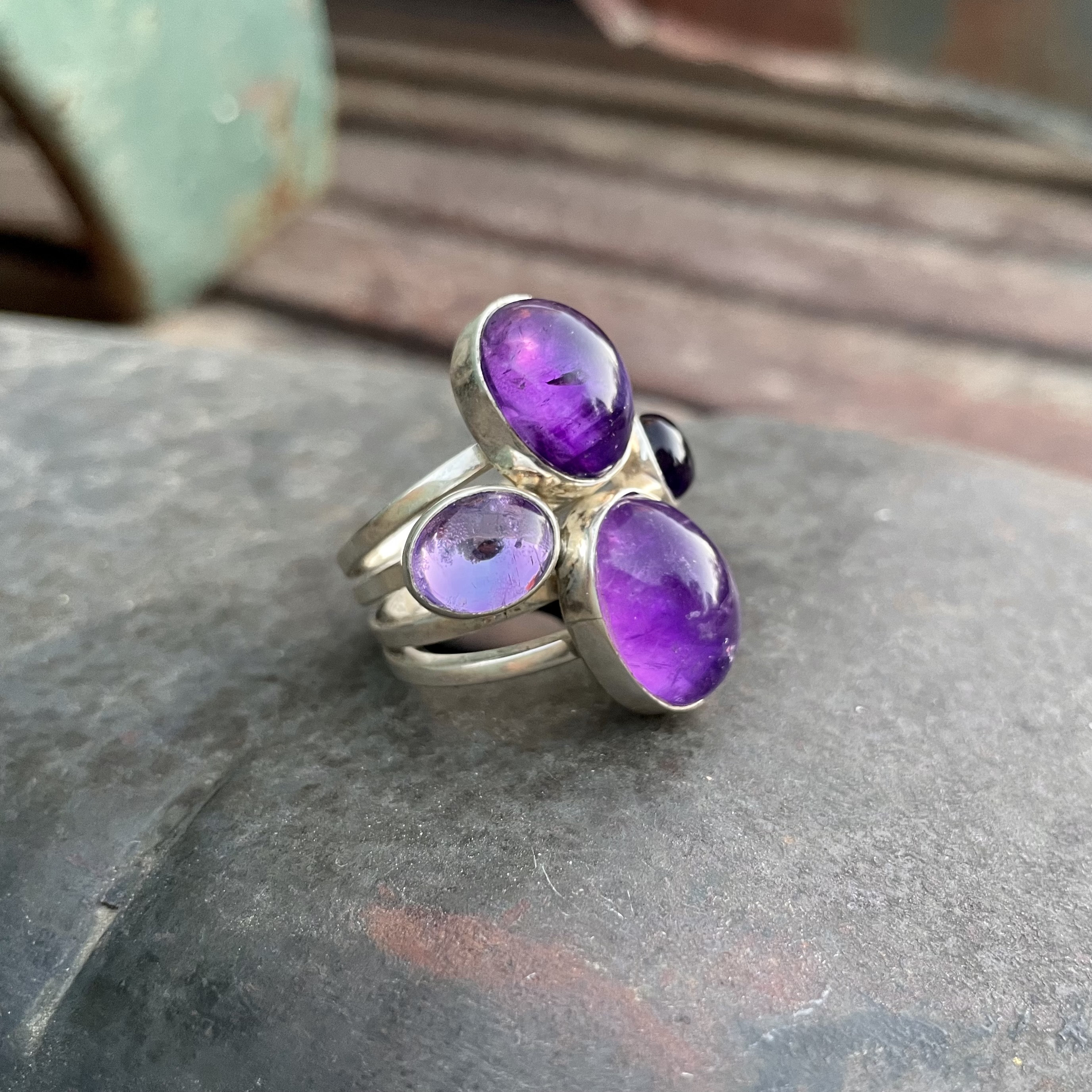 Purple amethyst deals ring sterling silver
