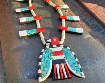 Vintage Santo Domingo Pueblo Thunderbird Necklace Battery Bird, Later Modifications