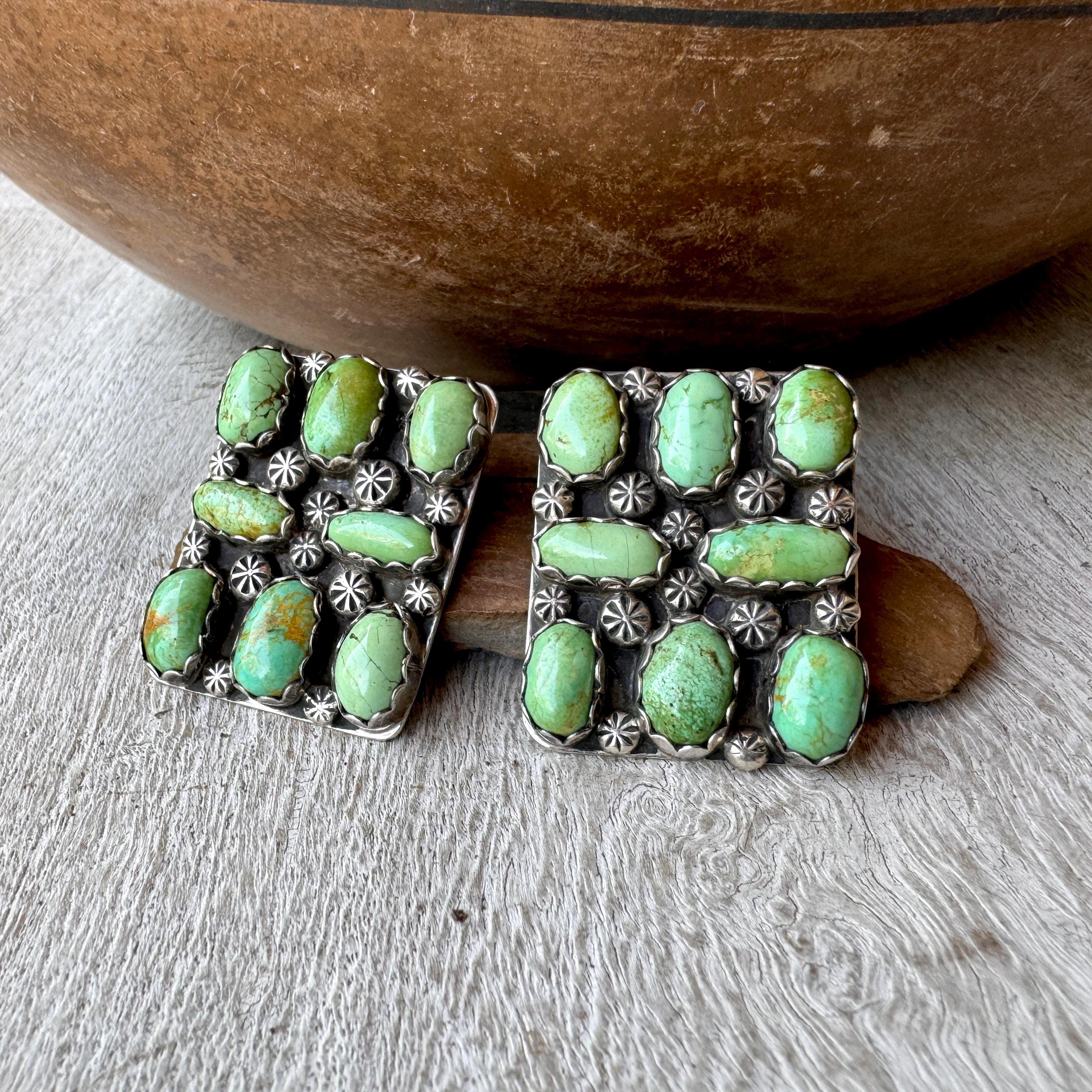 Striking Vintage Native American Navajo Antive American Sterling Silver Earrings Striking Vintage Native American Navajo Antive American Sterling Silver Earrings