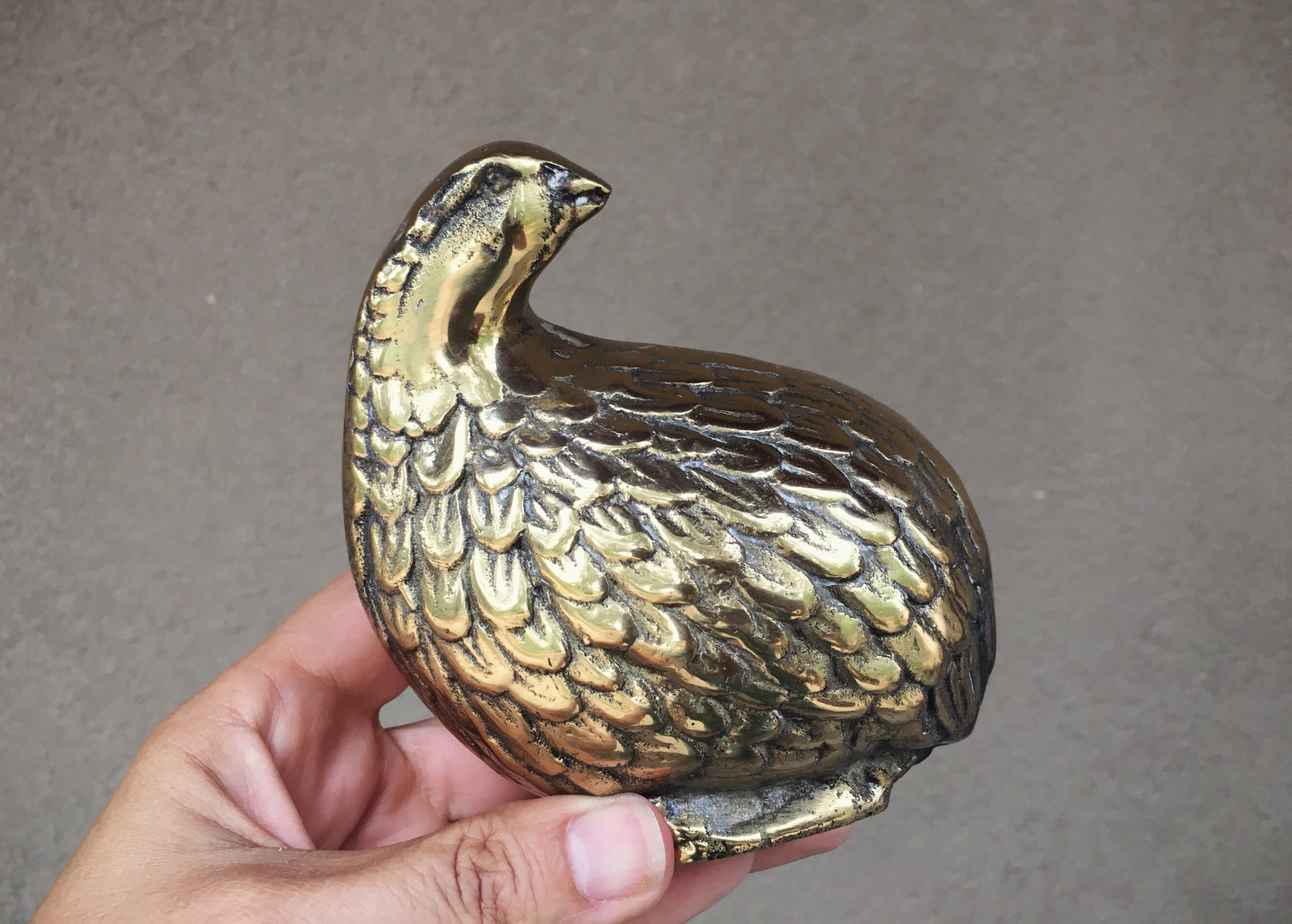 Brass Quail Figurines Bird Statues, Southwestern Decor, Bird Gifts for