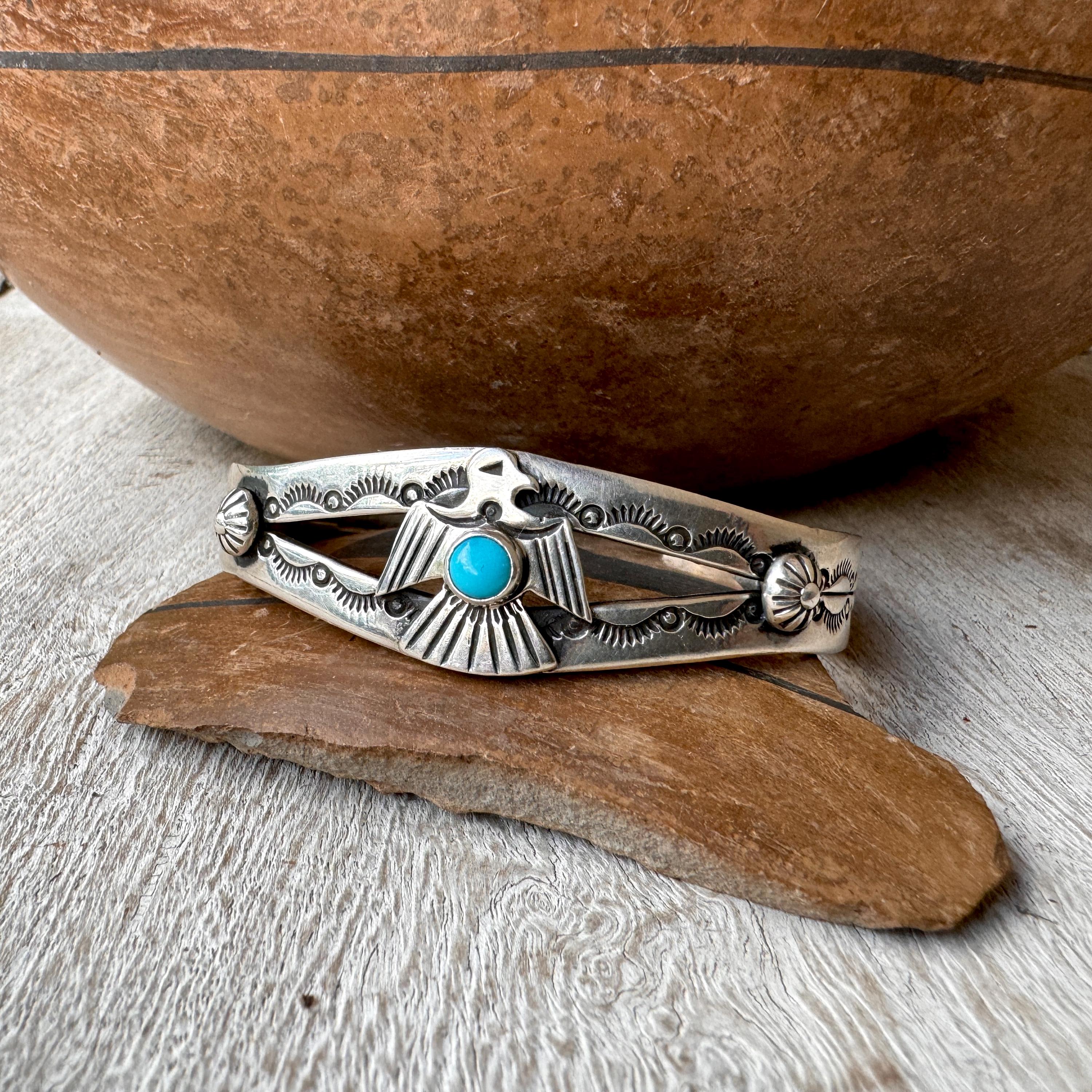 Navajo Andy Cadman Sterling Silver Turquoise Thunderbird Navajo Andy Cadman Sterling Silver Turquoise Thunderbird