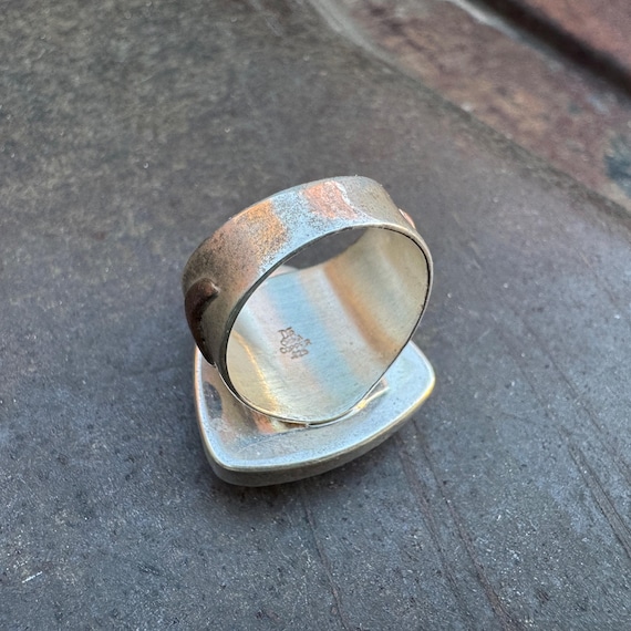 Simple Sterling Silver Agate Ring Approx Size 8, … - image 7