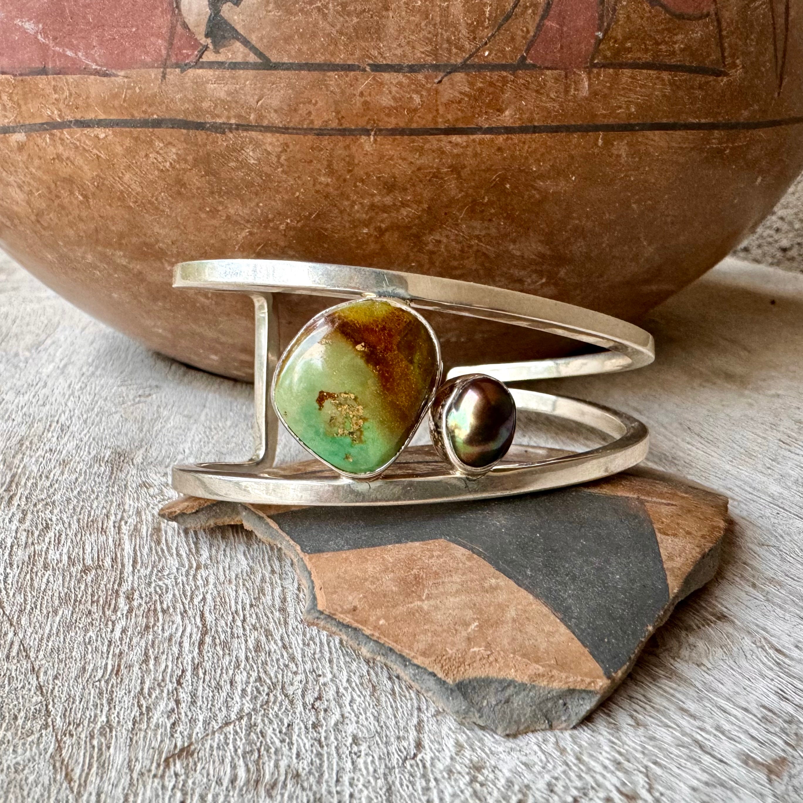 Awesome Native American Navajo Royston Turquoise Sterling Silver 15 Wave Rails Bracelet Awesome Native American Navajo Royston Turquoise Sterling Silver 15 Wave Rails Bracelet