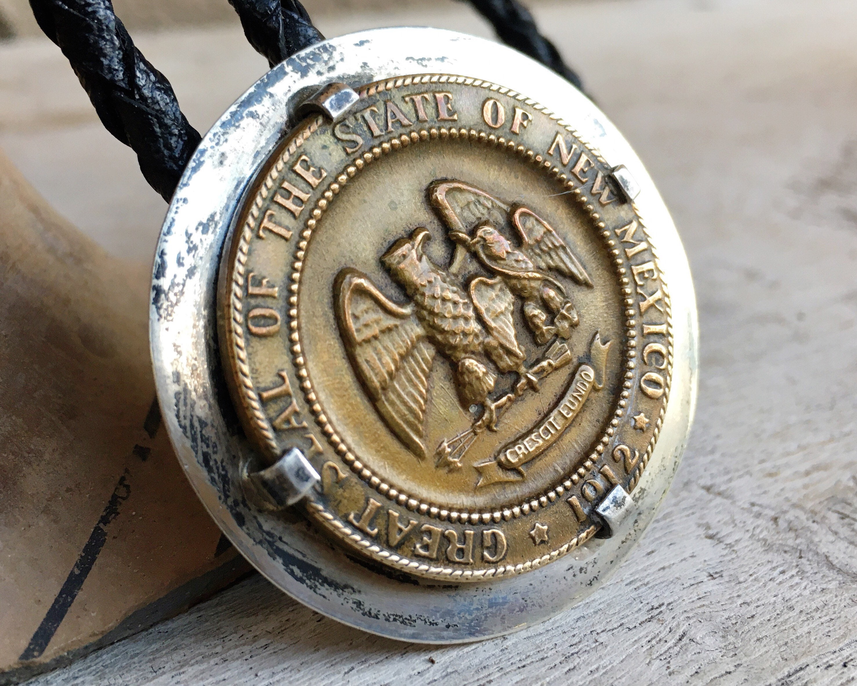 Sterling Silver Bolo Tie with Great Seal of the State of New Mexico ...