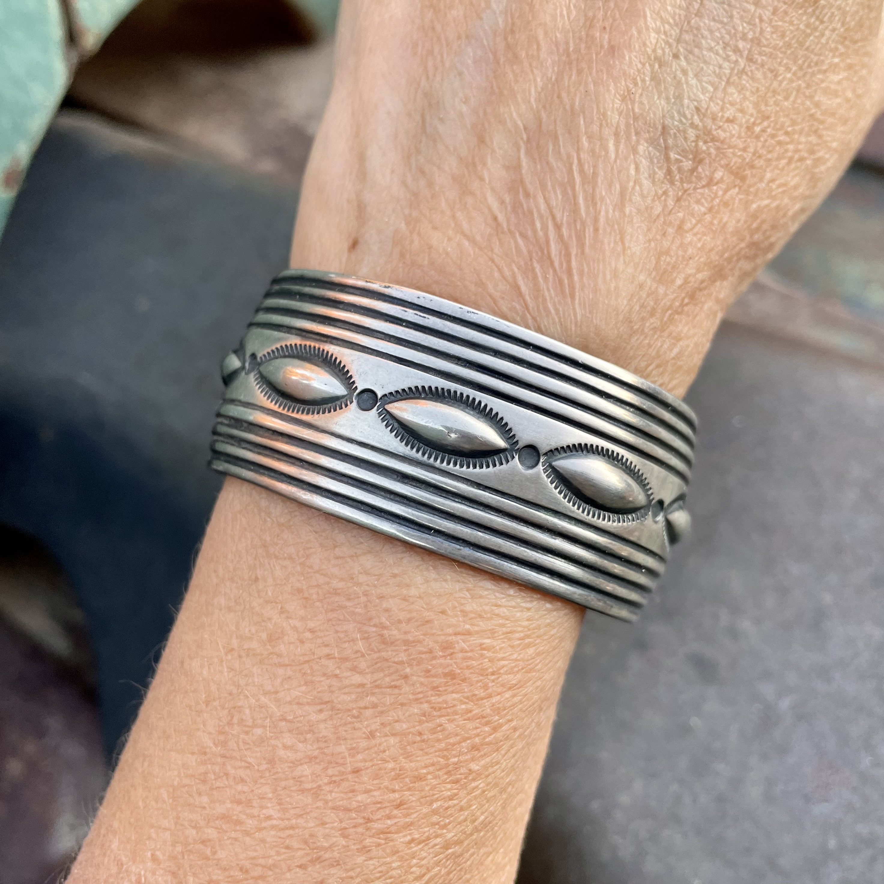 Native Multi-Stone Inlay Cuff Bracelet in Sterling Silver by Michael Perry  | Jewelsmith