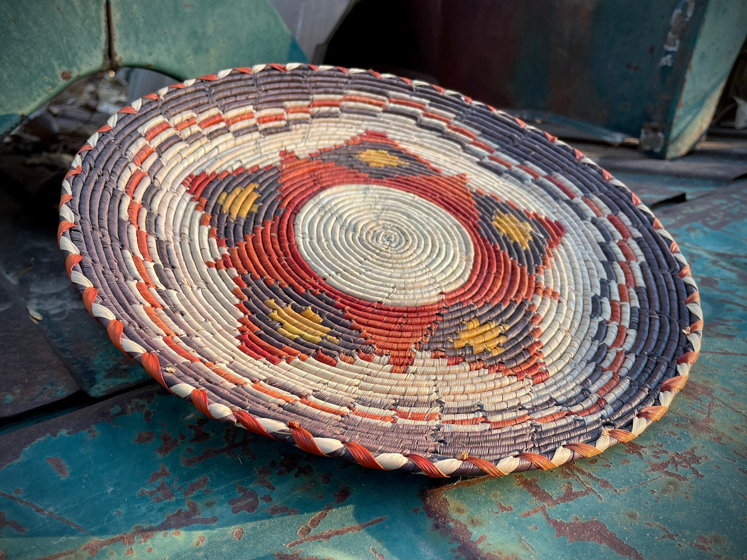 Native Style Flat Basket & Stand 12.25 (fb6)