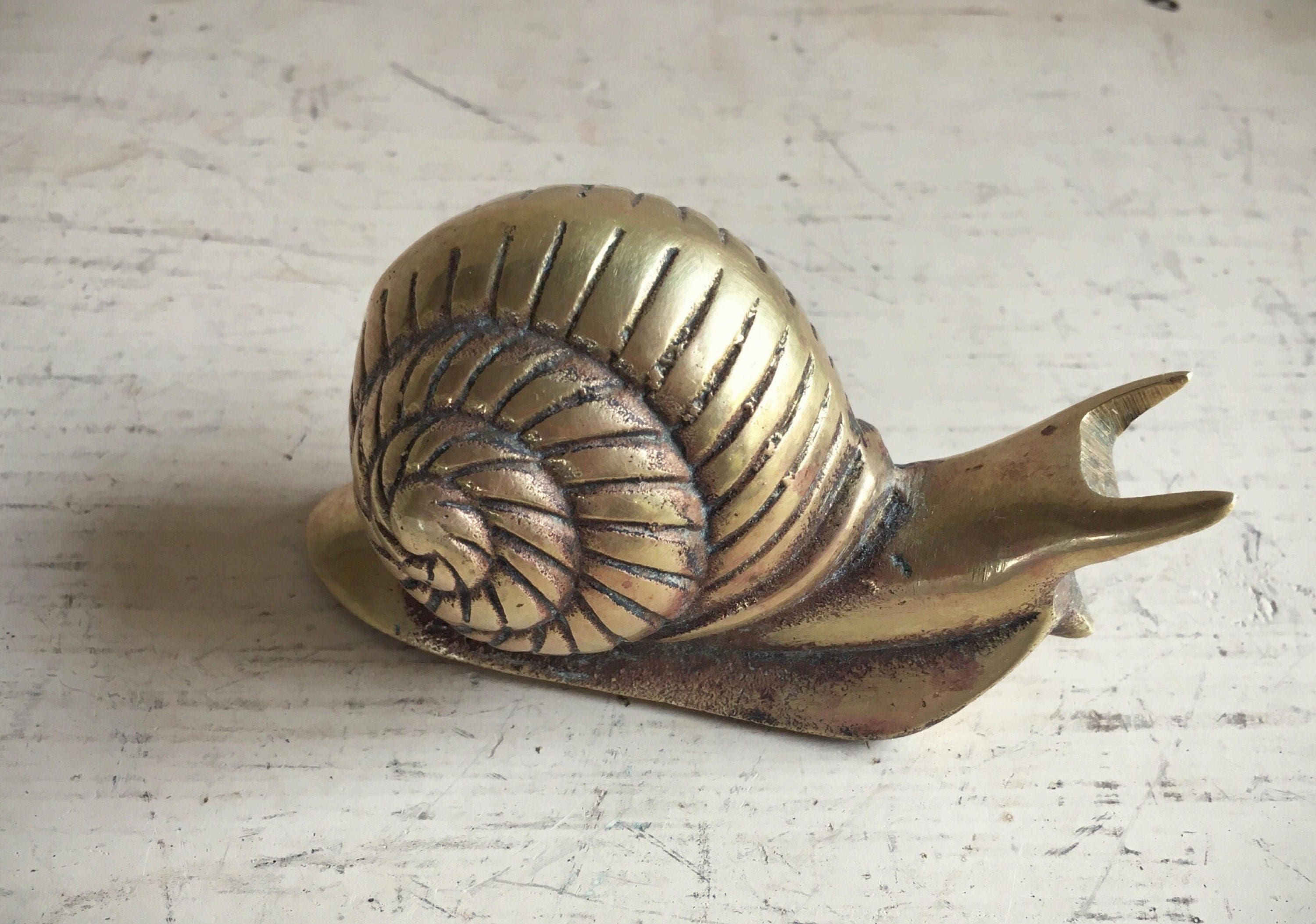 Vintage brass snail figurine paperweight brass decor items