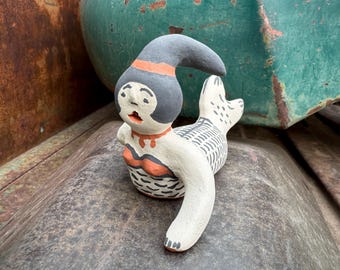 Vintage Cochiti Martha Arquero Pottery Mermaid 2.75" Tall, Native Pueblo Art Miniature Figurine