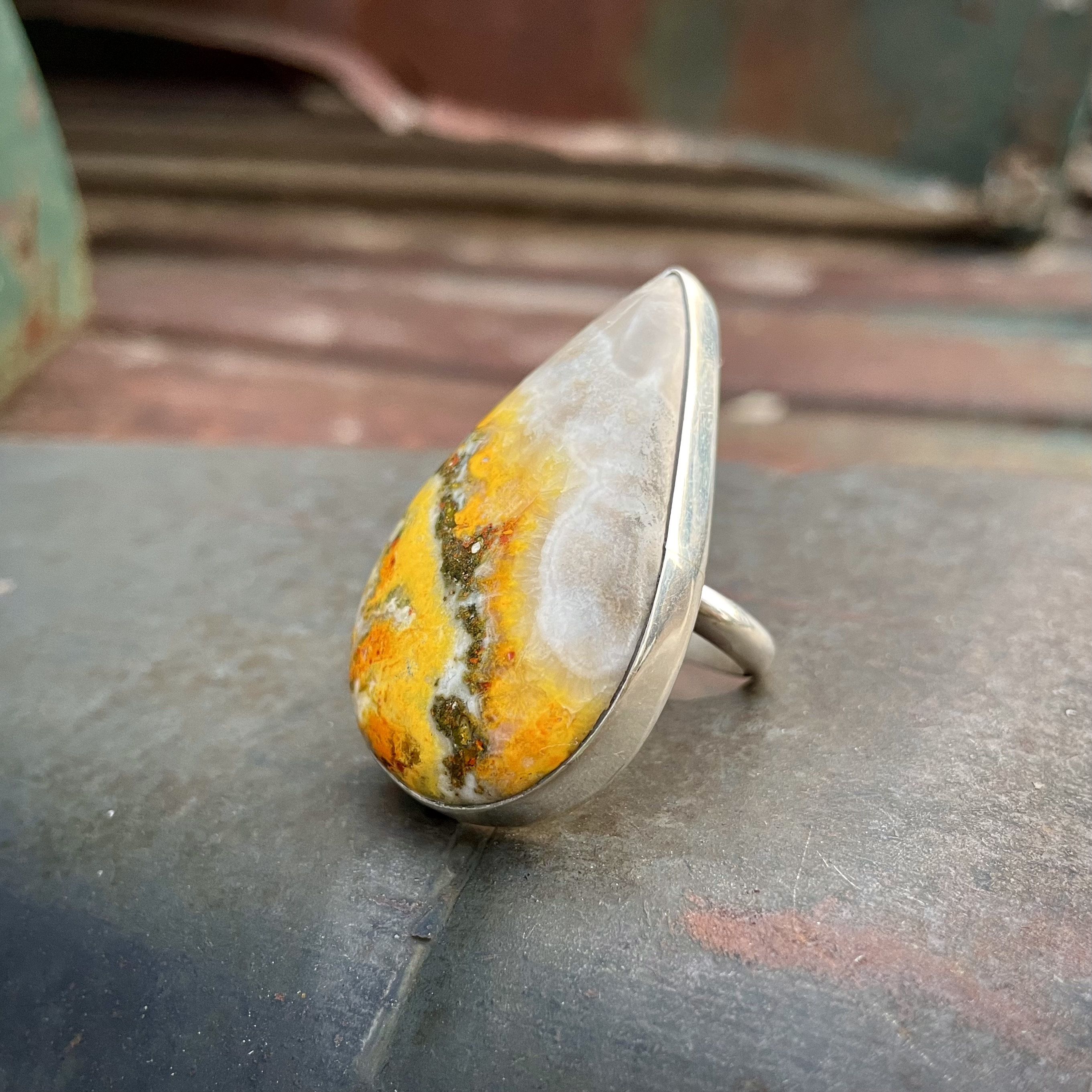 Yellow shop jasper ring