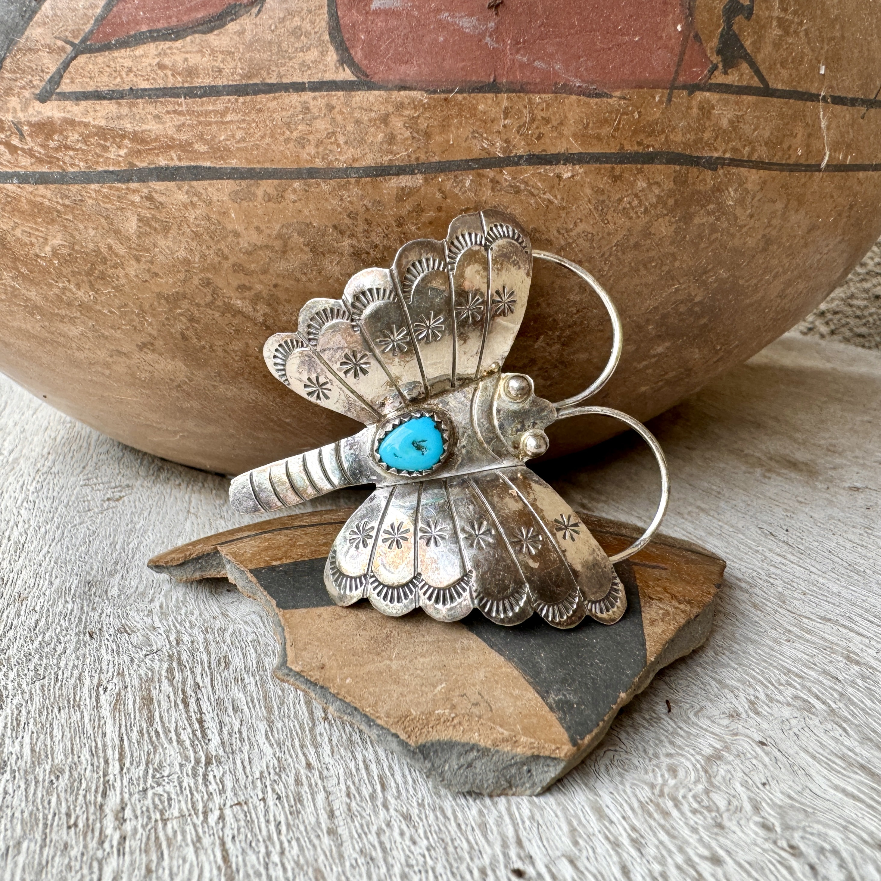 One Of The Best Vintage Native American Navajo Butterfly Turquoise Sterling Silver Bracelet One Of The Best Vintage Native American Navajo Butterfly Turquoise Sterling Silver Bracelet