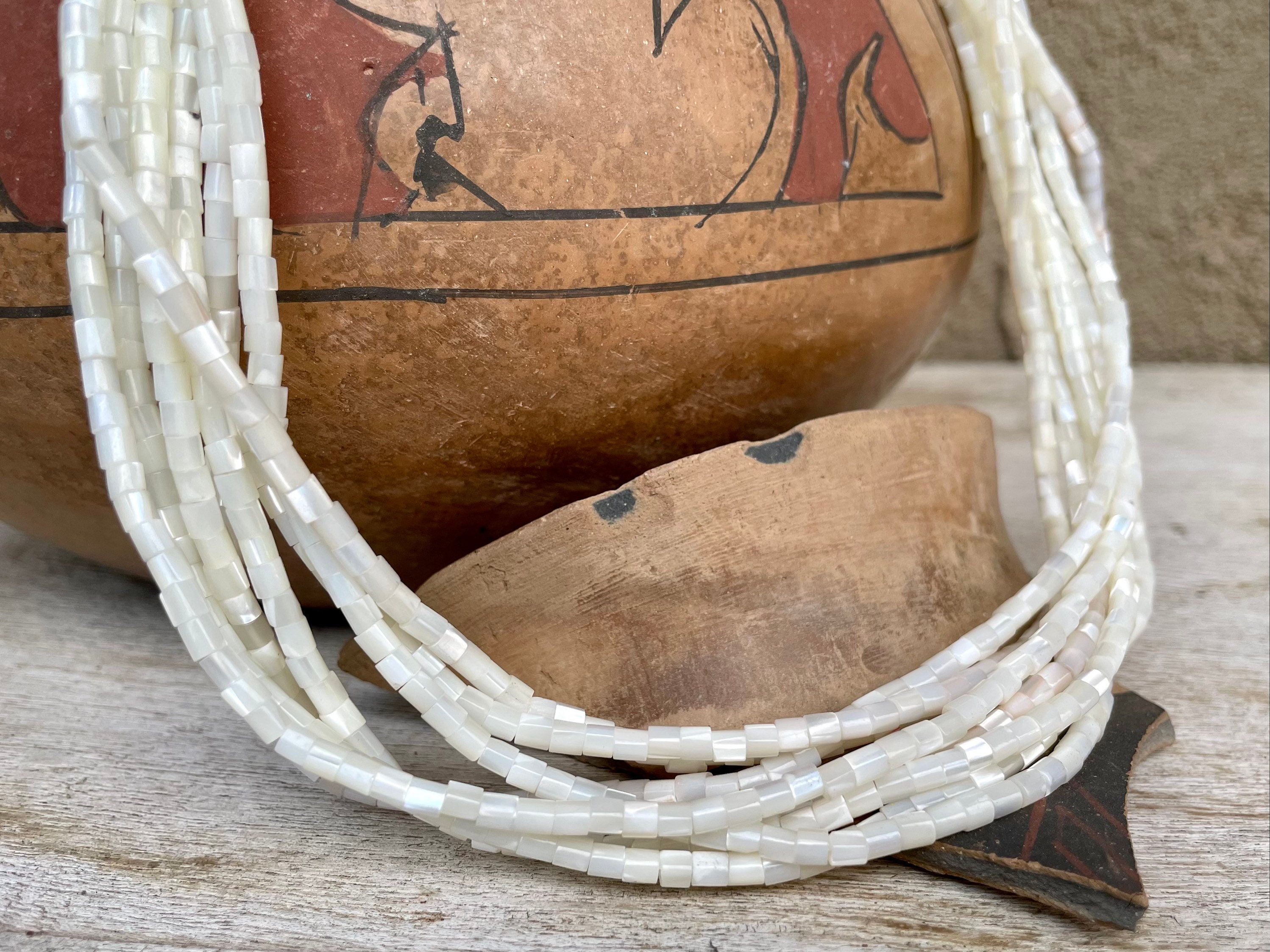 Rare Santo Domingo Tubule Pearl Sterling Native American Jewelry Silver Necklace Rare Santo Domingo Tubule Pearl Sterling Native American Jewelry Silver Necklace