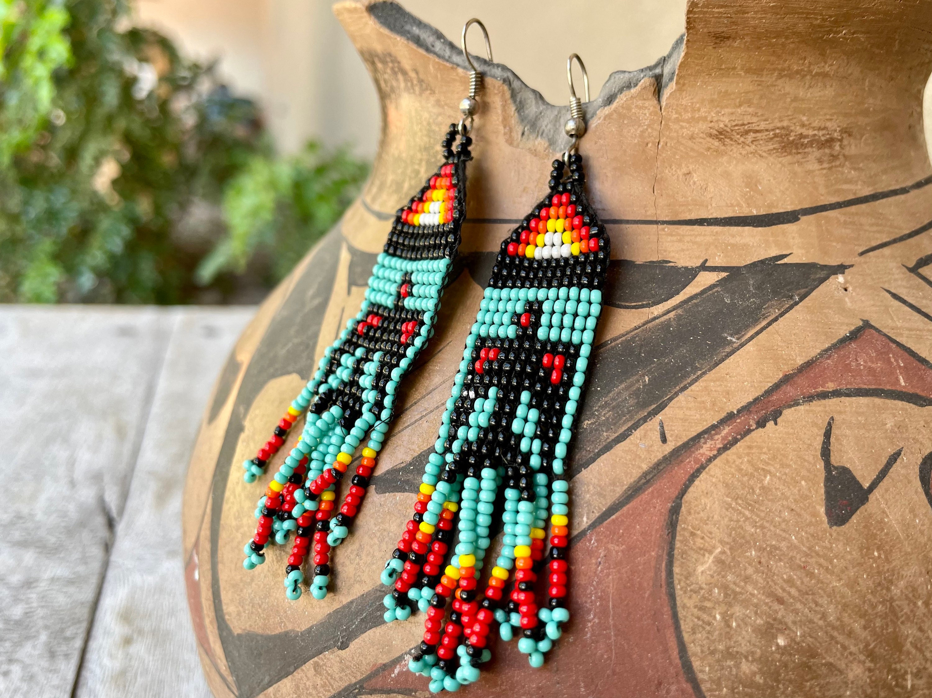 Short Tila Bead Earrings - Loominous Design