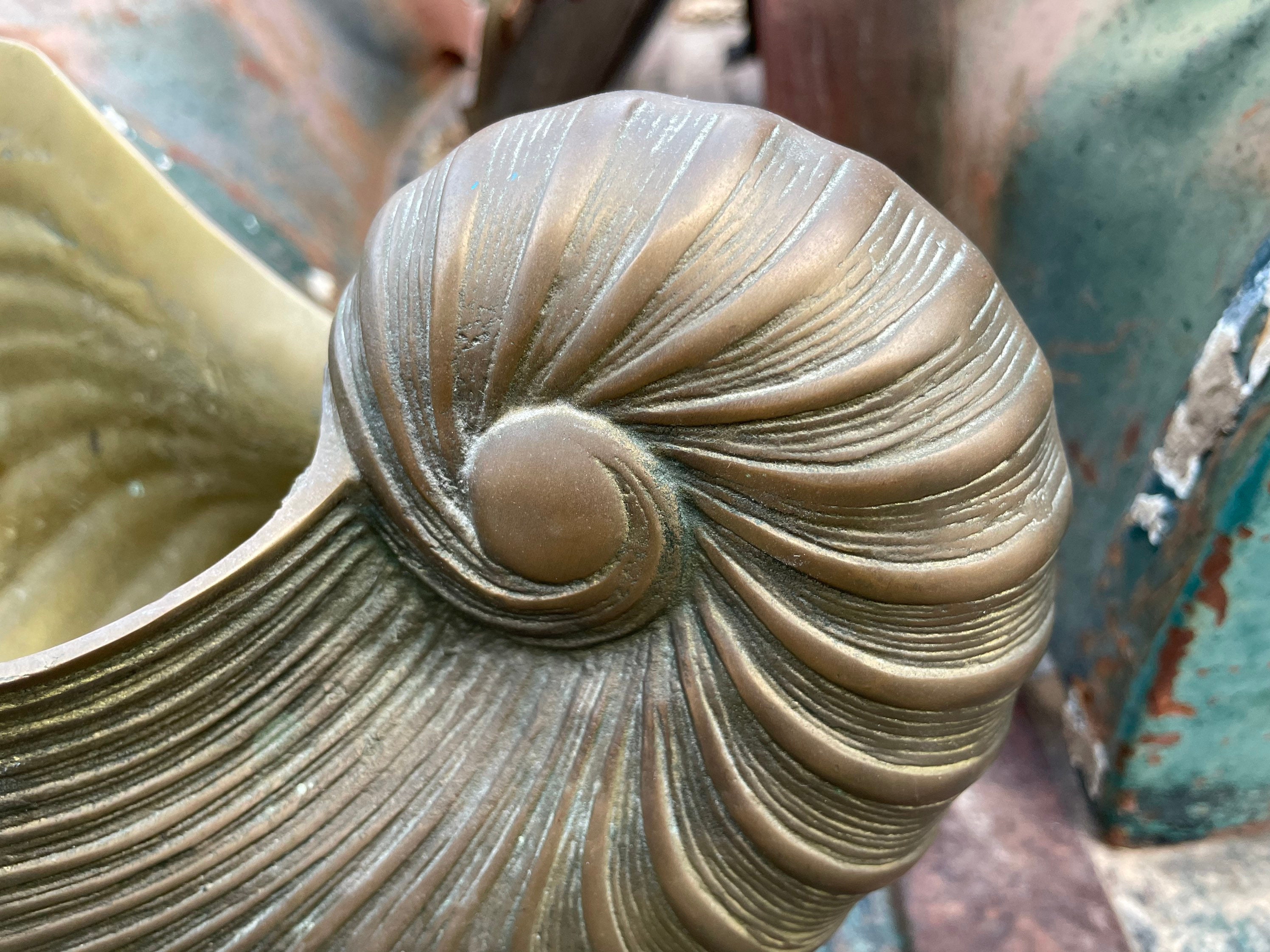 Brass Nautilus Seashell Planter Cachepot with Shell Feet, Large Wedding  Centerpiece Jardiniere