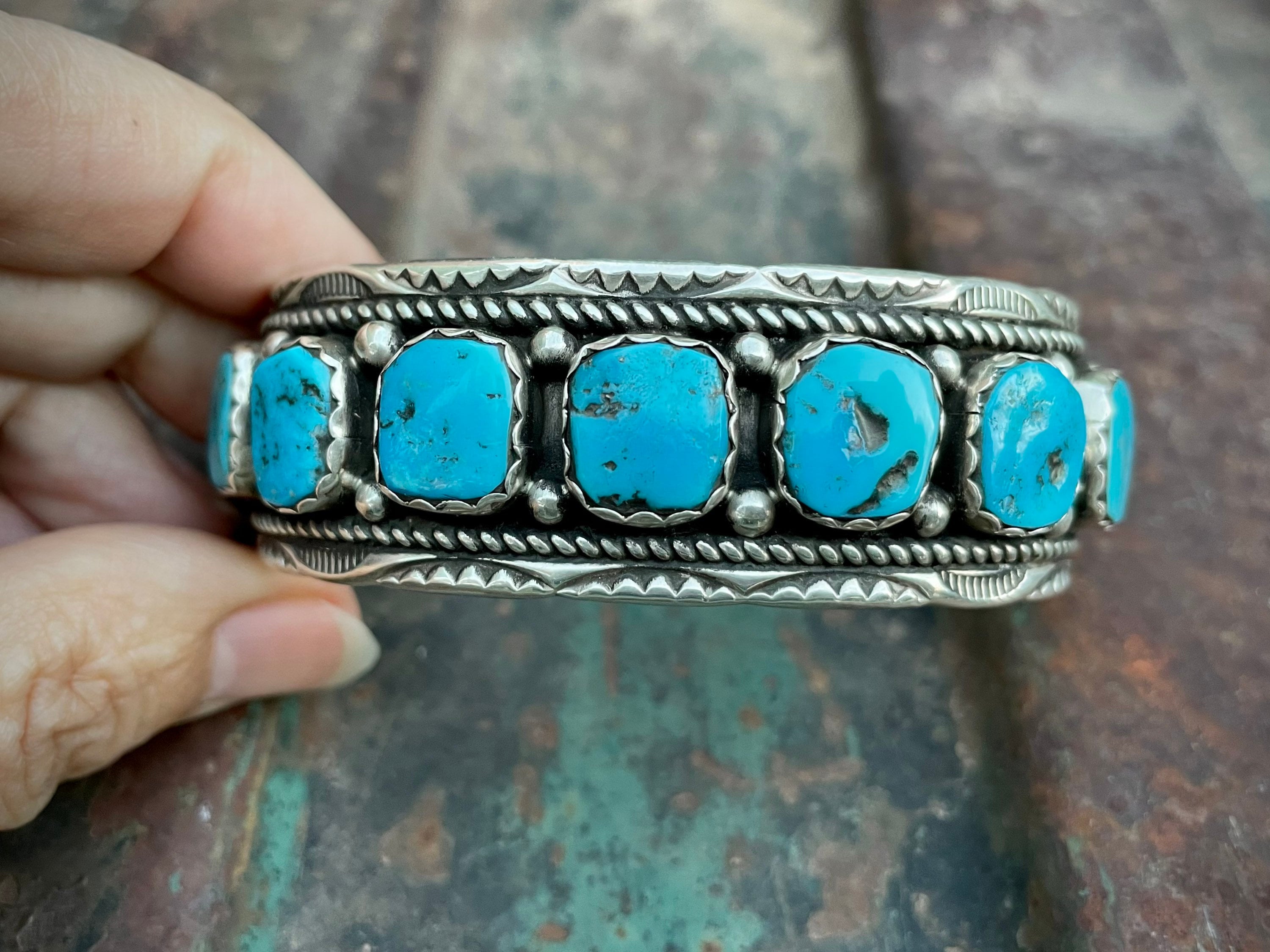 Marie Thompson Vintage Native American Navajo Sleeping Beauty Turquoise Sterling Silver Necklace Marie Thompson Vintage Native American Navajo Sleeping Beauty Turquoise Sterling Silver Necklace