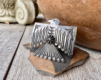 Navajo Sunshine Reeves Sterling Silver Thunderbird Ring Adjustable Size