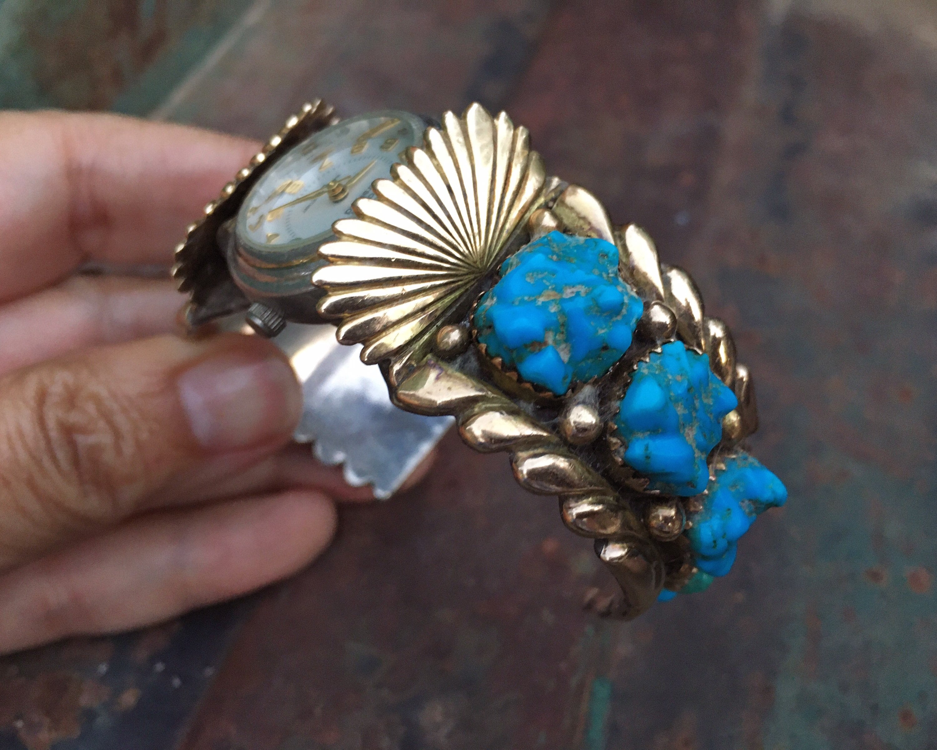 Important Vintage Native American Zuni Alive Quam Turquoise Sterling Silver Ring Old Important Vintage Native American Zuni Alive Quam Turquoise Sterling Silver Ring Old